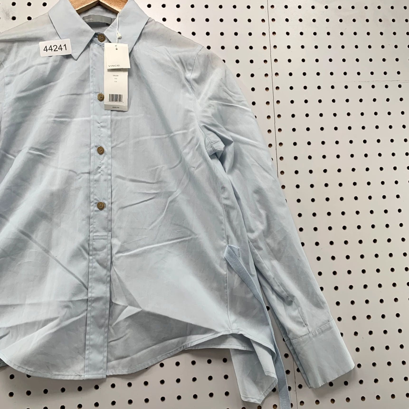 Vince Vince Button Down Shirt Womens XS Ice Blue Oversized Collared Shirt XS Womens Blue Vince Oversized Button-Up Regular Long Sleeve Casual Size XS / US 0-2 / IT 36-38 - 4 Thumbnail