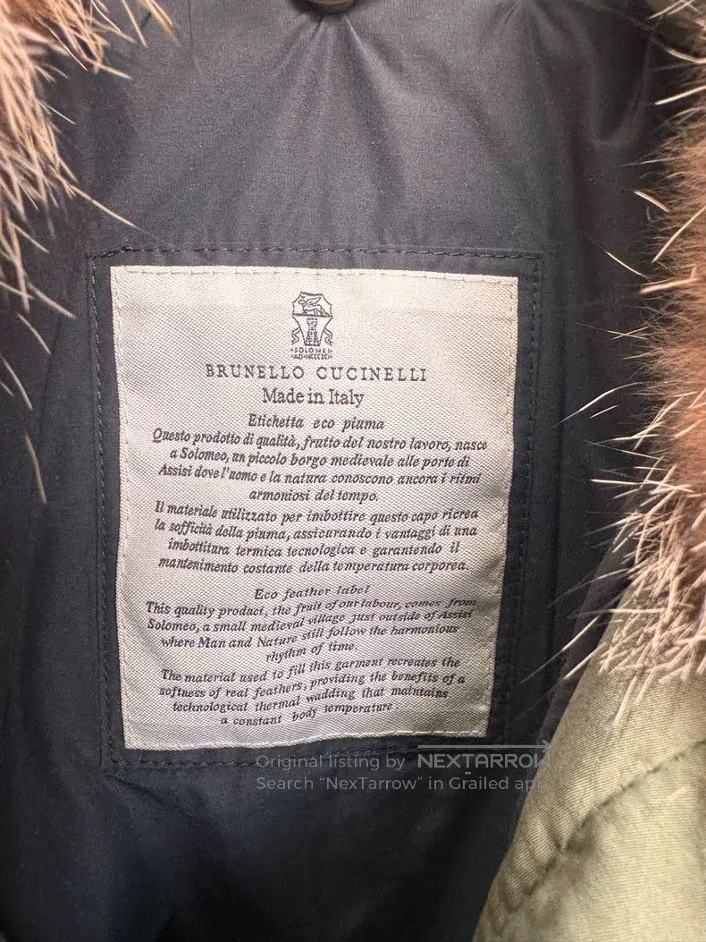 Brunello Cucinelli Brunello Cucinelli Military Green Fur Collar Jacket Size US XS / EU 42 / 0 - 5 Thumbnail