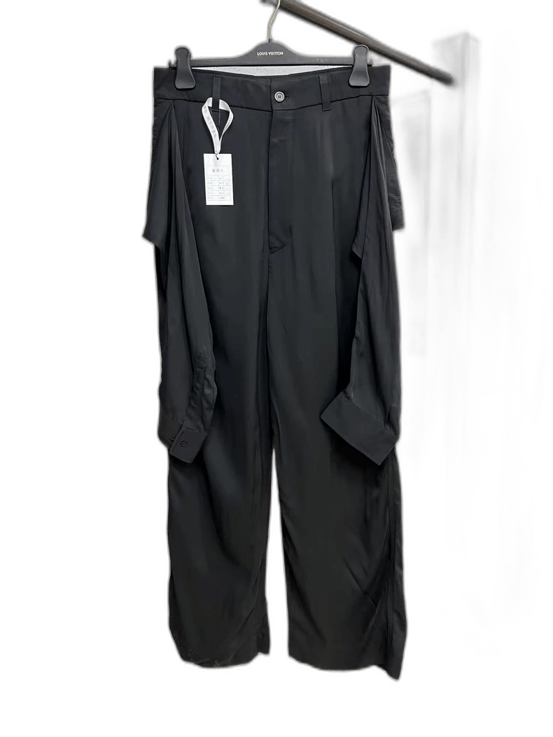 Balenciaga Balenciaga Balenciaga Black TwoPiece Pleated Trousers -250 Size US 30 / EU 46 - 1 Thumbnail