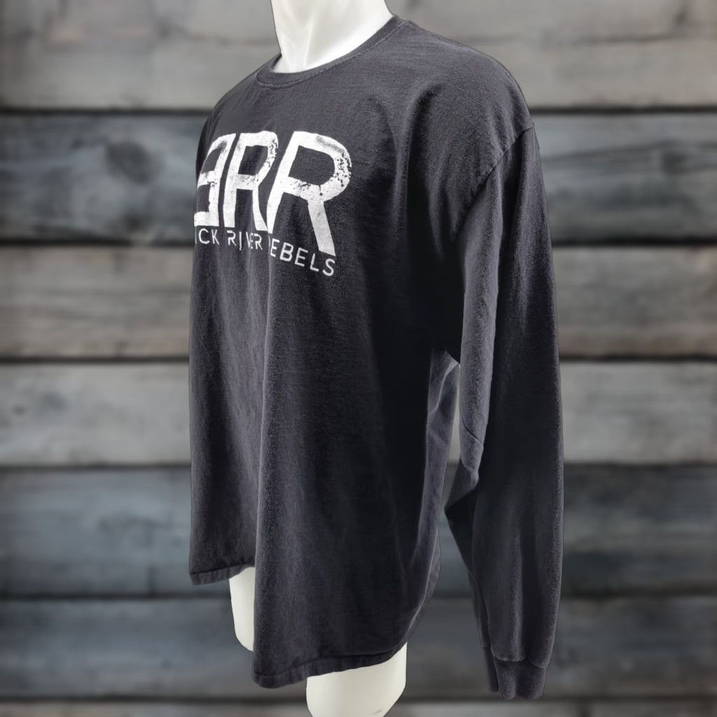 Hanes Hanes Black River Rebels Long Sleeve T-Shirt 2XL Mens Black Rock Vintage? Size US XXL / EU 58 / 5 - 1 Thumbnail