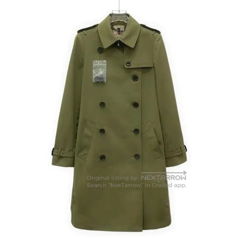 Burberry Burberry Green Polyester Women's Trench Coat. Size S / US 4 / IT 40 - 1 Thumbnail