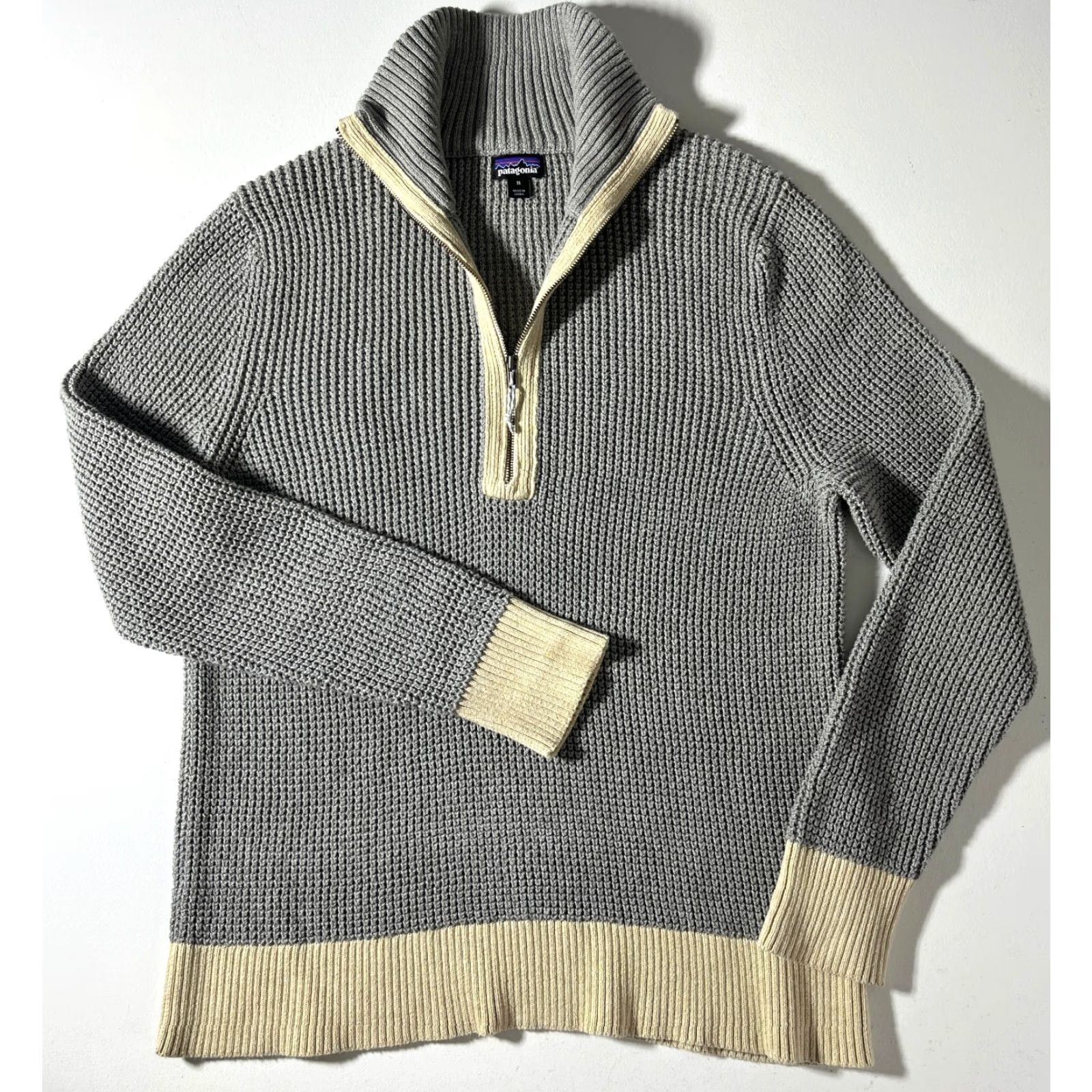 Patagonia Patagonia Women's Ponderosa Pine 1/4 Zip Sweater Drifter Grey M Knit Pullover 1/4 Zip Outdoors Winter Fall Spring Mens Womens Girls Boys Size M / US 6-8 / IT 42-44 - 6 Thumbnail