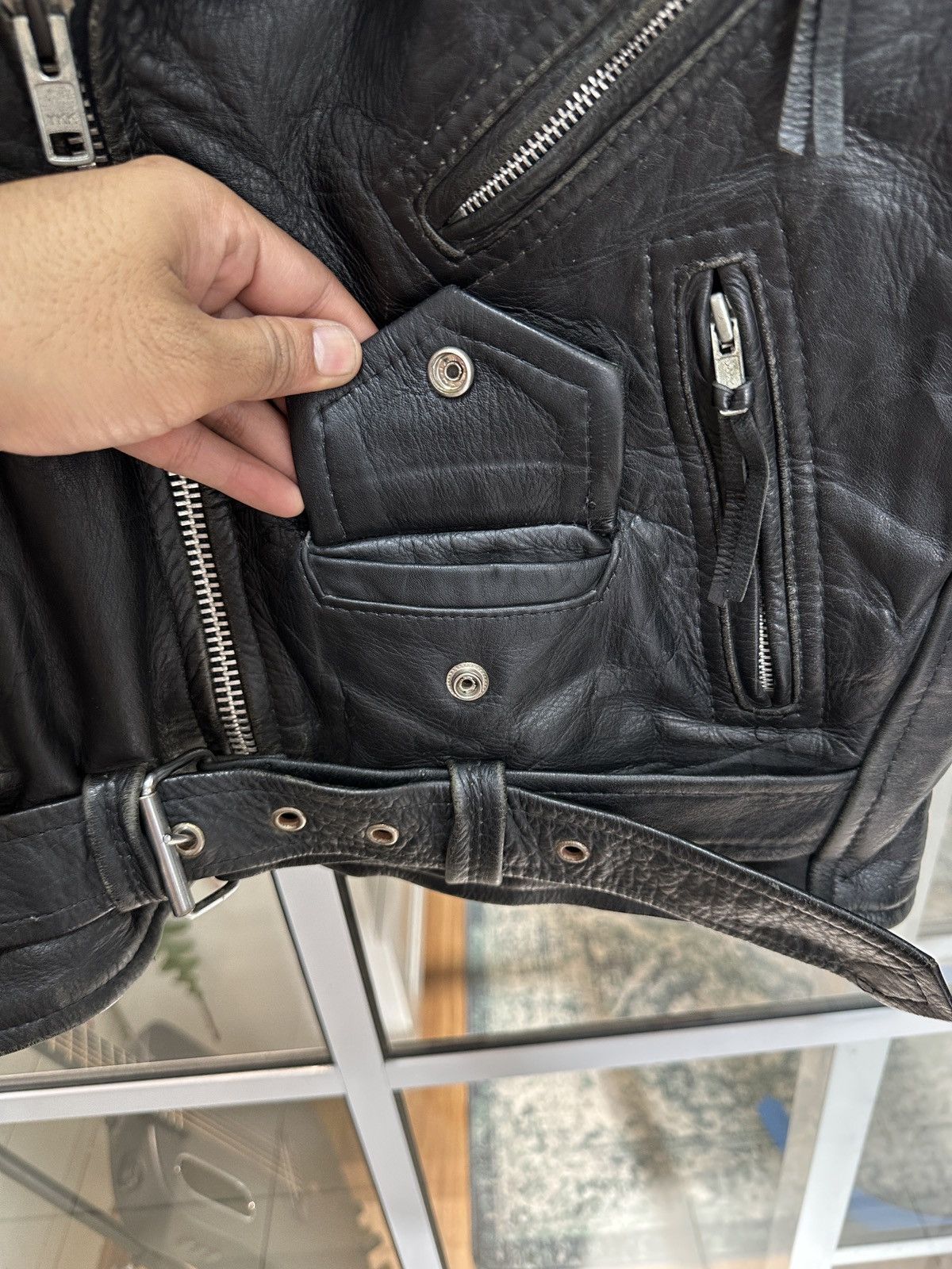 First MFG Co. 1980 First Genuine Leather Double Rider Biker Jacket Size US M / EU 48-50 / 2 - 12 Thumbnail