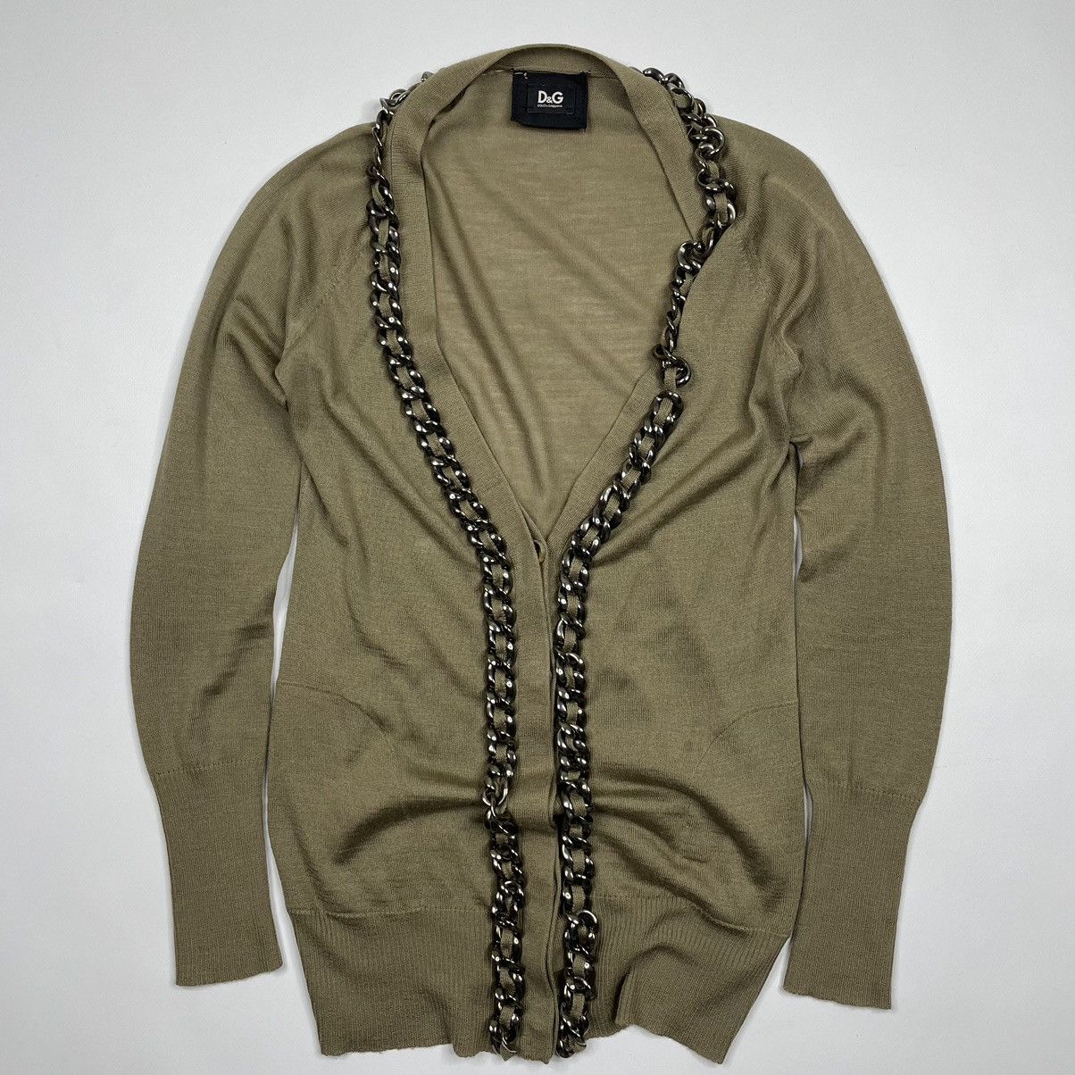 Dolce & Gabbana D&G Wool Round Chain Cardigan Size M / US 6-8 / IT 42-44 - 1 Thumbnail