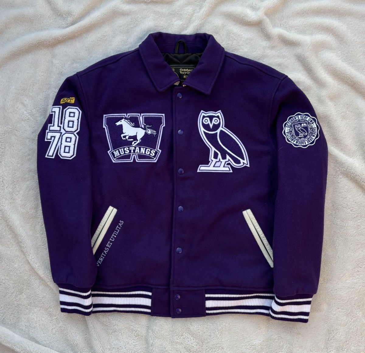 OVO x Western University Purple Varsity Jacket