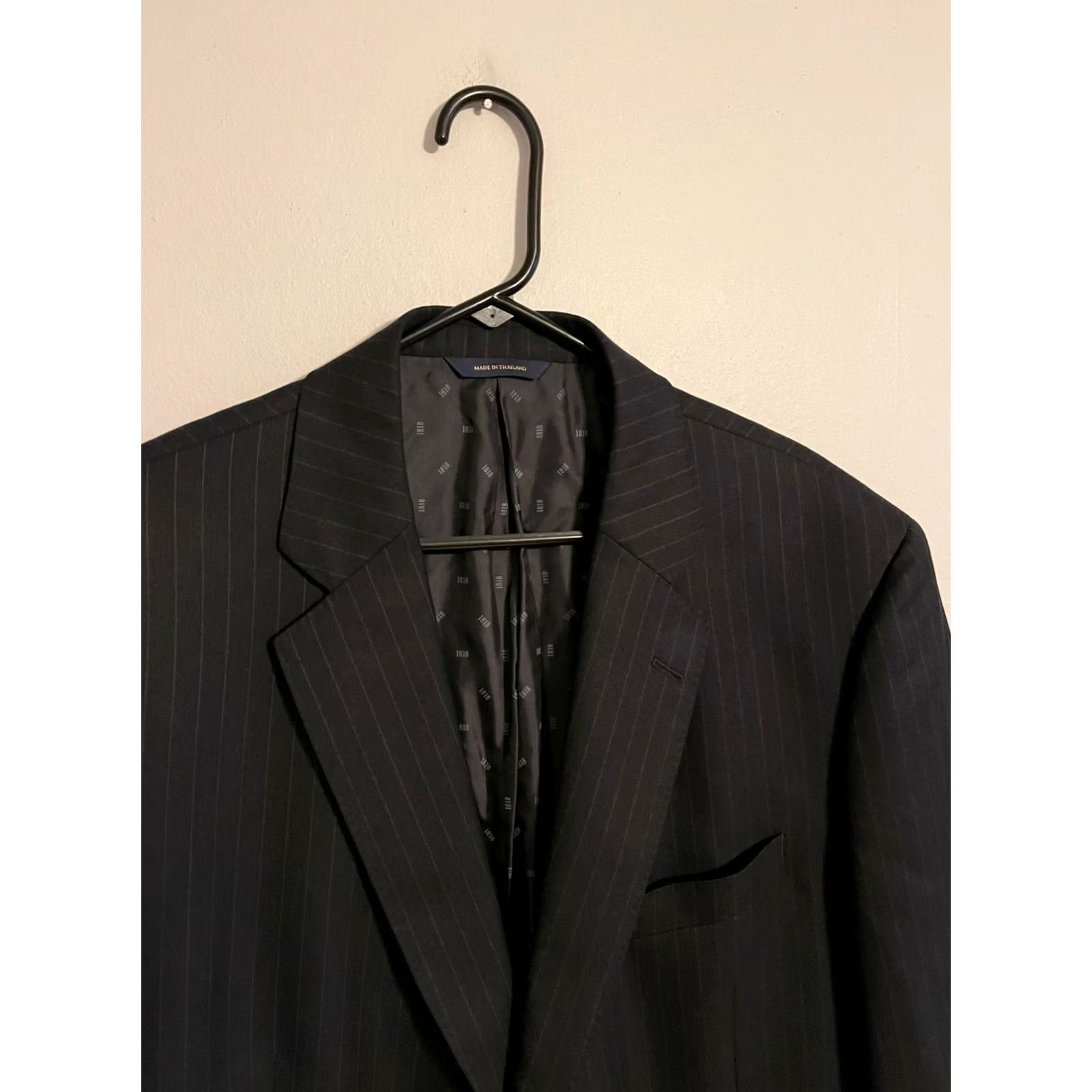 Brooks Brothers Brooks Brothers 1818 Blazer Suit Jacket Coat Wool Dark Navy Pinstripes Men's 44 Size 44R - 2 Thumbnail
