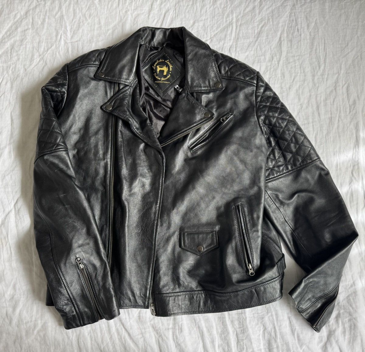 Genuine Leather × The Leather Shop Lambskin Black Leather Jacket Size US XL / EU 56 / 4 - 2 Thumbnail