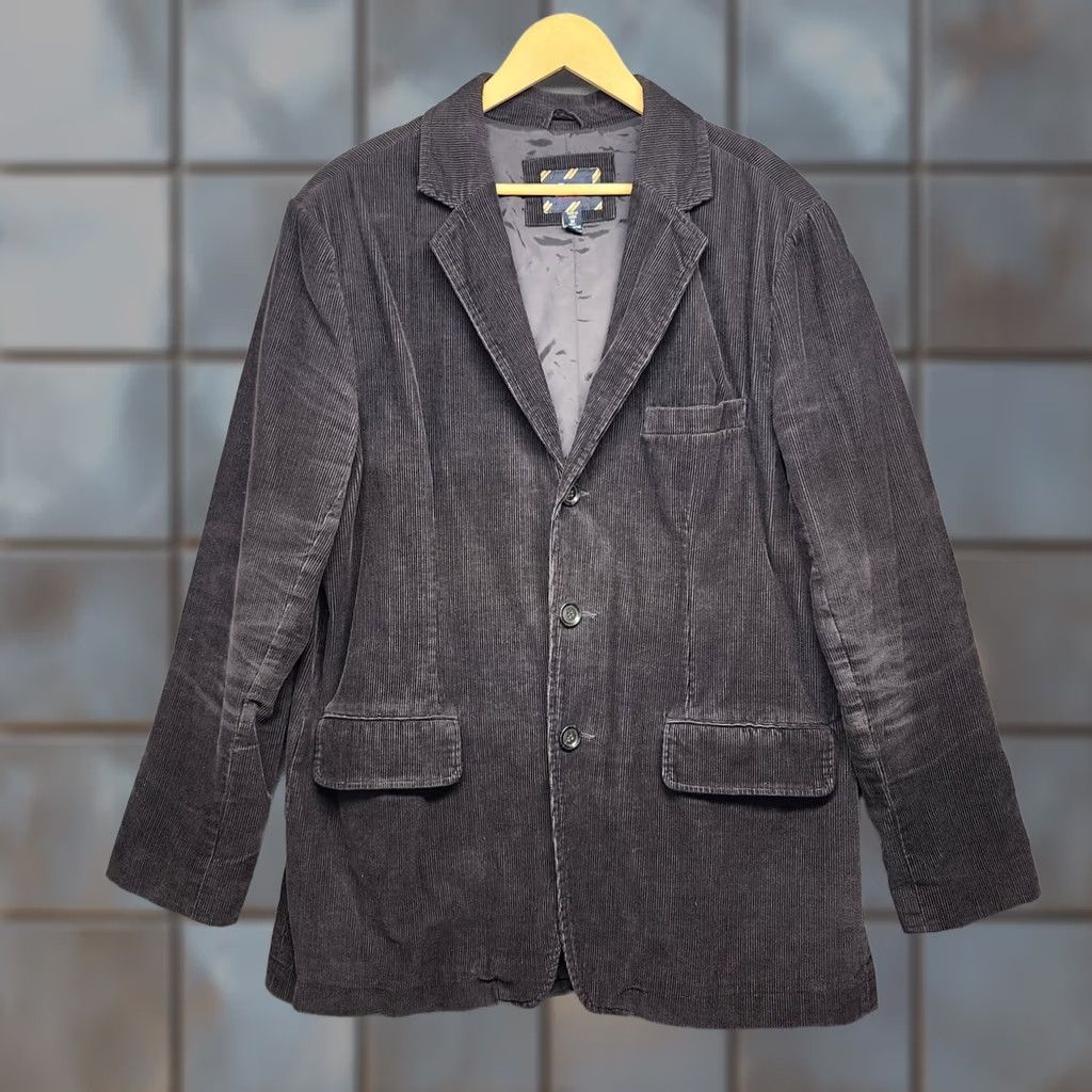Vintage VINTAGE? (no) GH Bass Corduroy Blazer Jacket Mens M Office Preppy Lined Black Cotton Button Size 40R - 1 Thumbnail