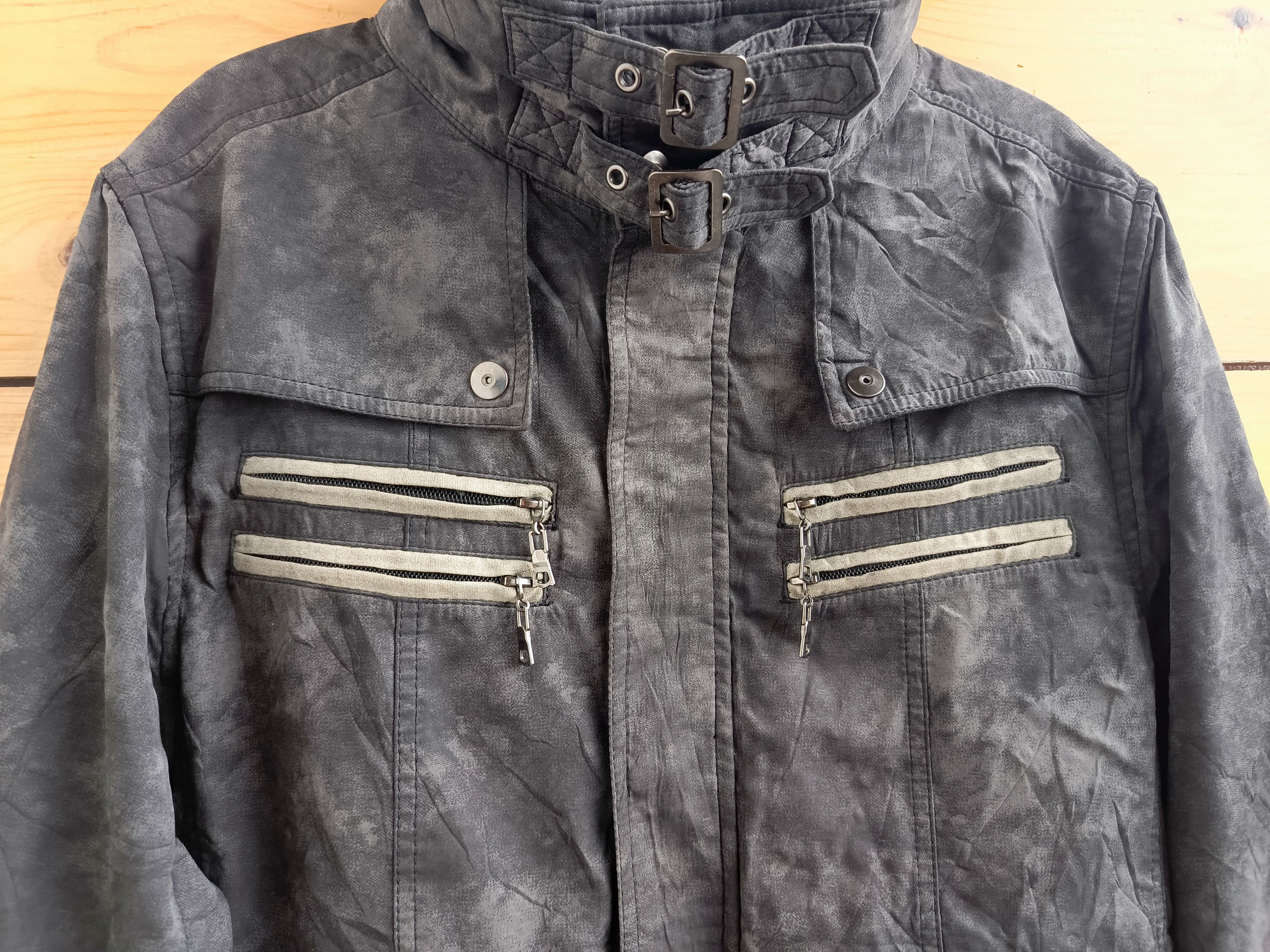 14th Addiction Create Barefoot Double Layer Black Acid Wash Bondage Jacket Size US L / EU 52-54 / 3 - 4 Thumbnail