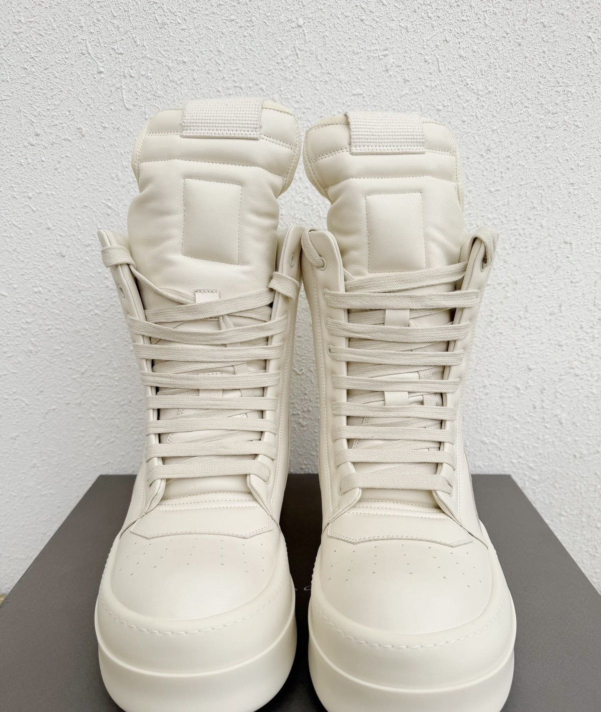 Rick Owens rickowens pure white thick sole high-top shoes Size US 8 / EU 41 - 3 Thumbnail