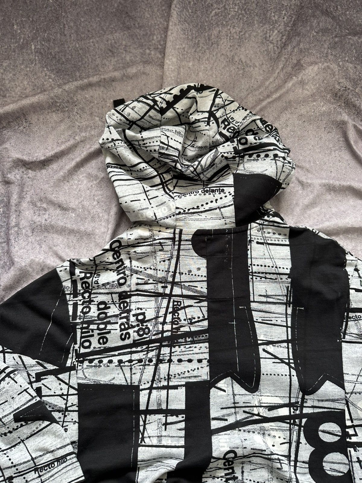 Rundholz RUNDHOLZ BLACK LABEL Patterned Zip Hoodie Black / White Size ONE SIZE - 15 Thumbnail
