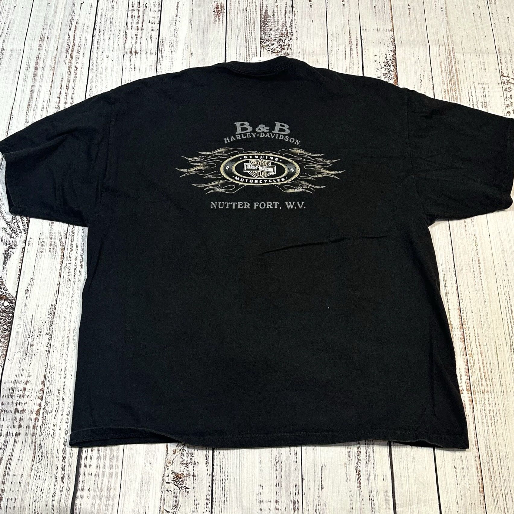 Harley Davidson Harley-Davidson American Legend Tee Biker USA Made Multicolor 3XL Mens Shirt Short Sleeve Crew Neck Nutter Fort Flame Wing Logo Size US XXL / EU 58 / 5 - 6 Thumbnail