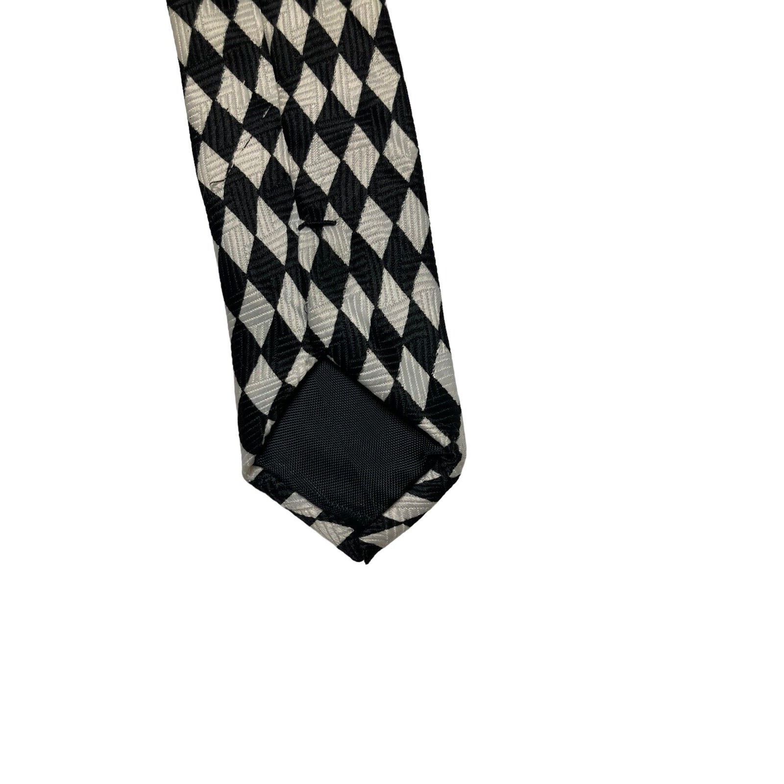 Disney Disney Winnie The Pooh Black White Diamond Pattern Necktie Size ONE SIZE - 7 Thumbnail