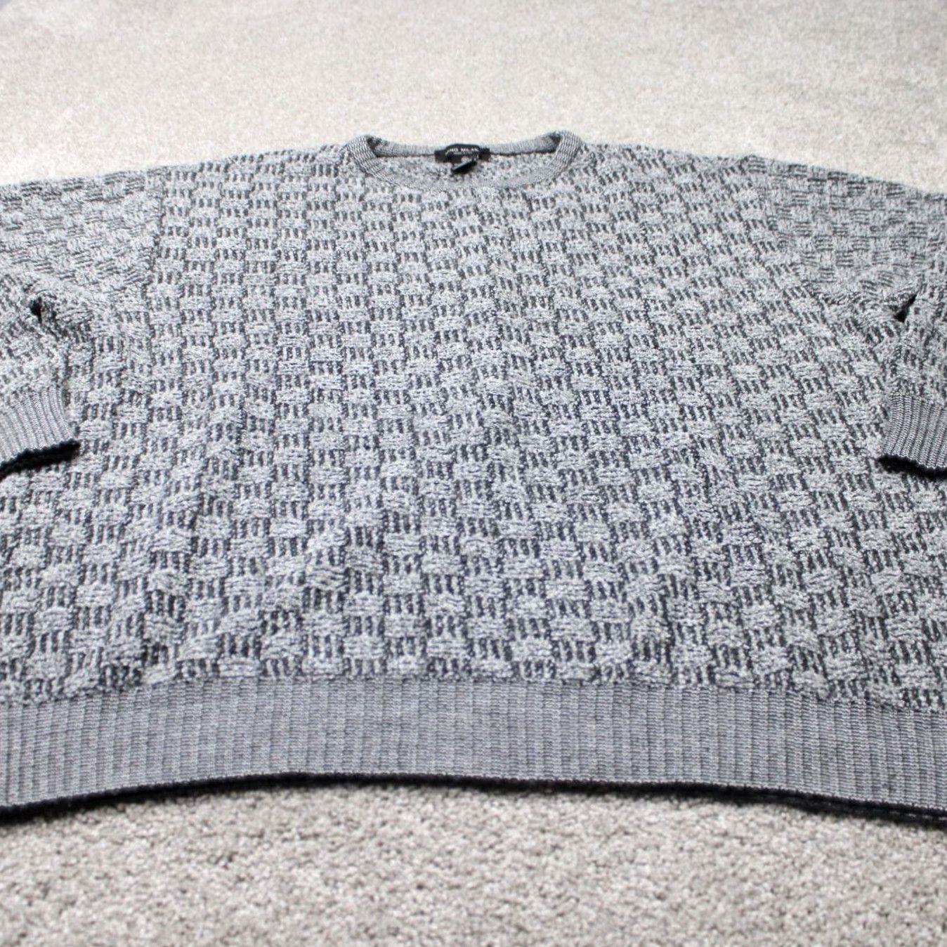 Vintage VINTAGE Mino Milano Sweater Mens 2XL Gray Wool/Acrylic/Nylon Crew Neck Pullover Knit Geometric 90s Italian Mens Size US XXL / EU 58 / 5 - 3 Thumbnail