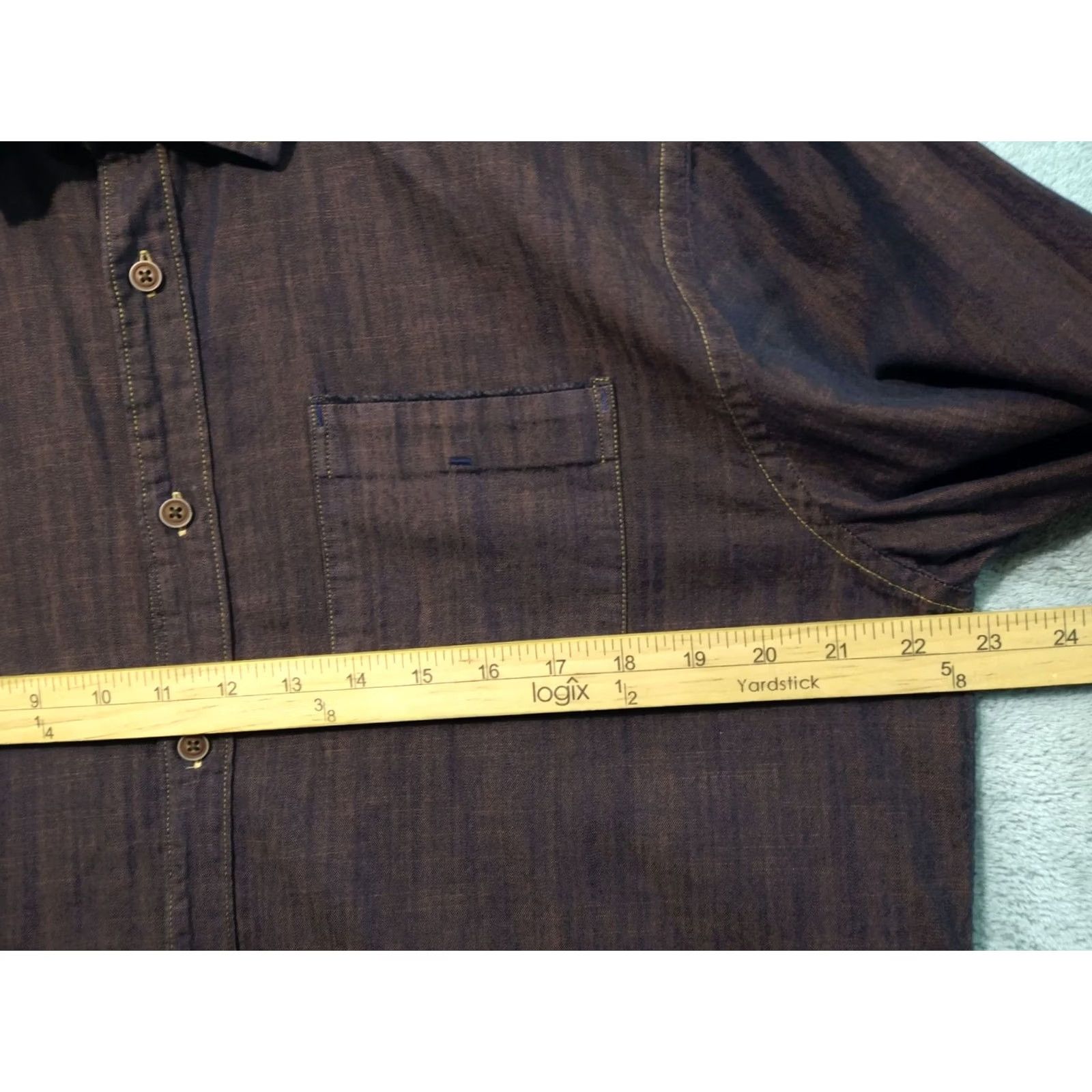 Carbon2Cobalt Carbon 2 Cobalt Shirt Mens Medium Red Denim Long Sleeve Button Up Cotton Size US M / EU 48-50 / 2 - 5 Thumbnail