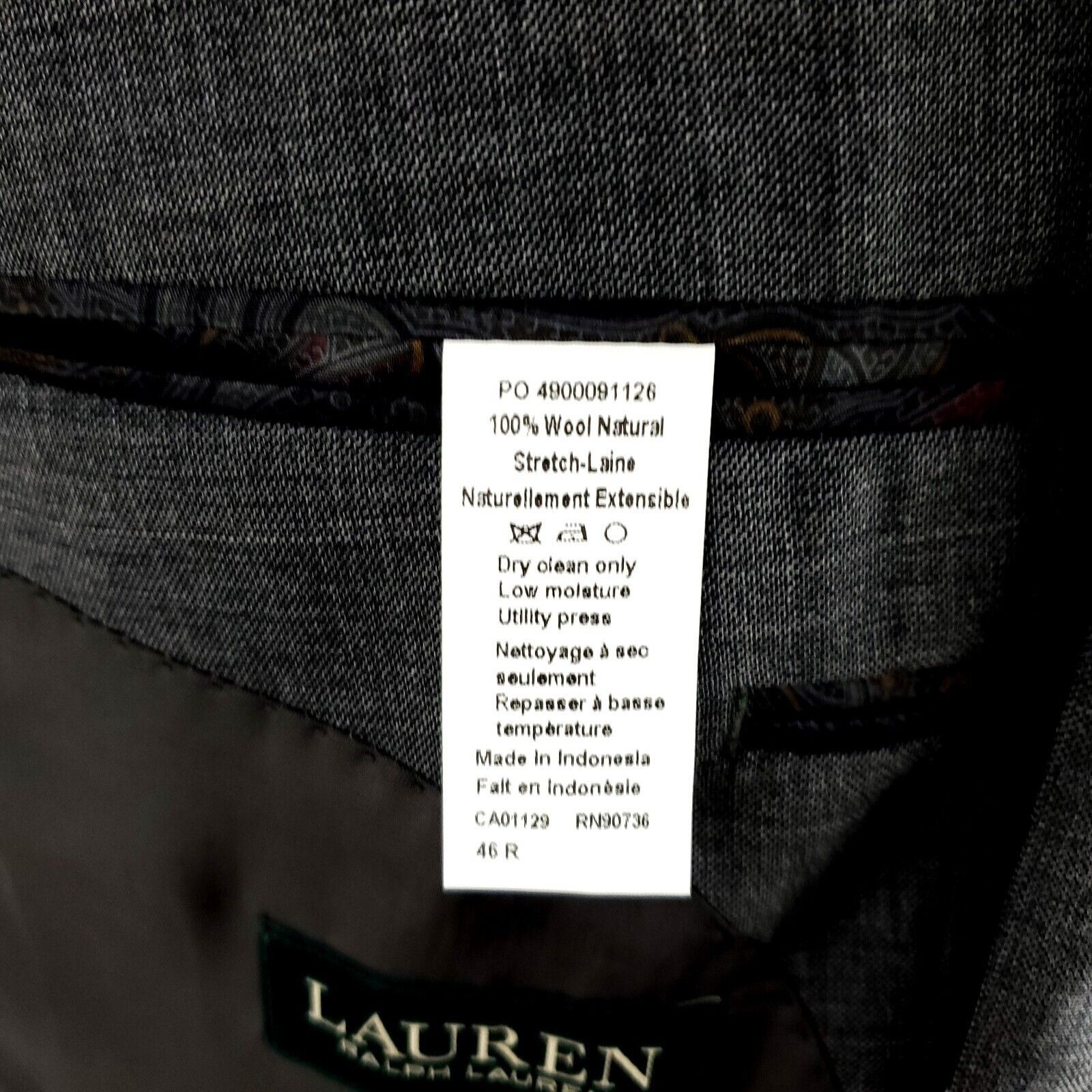 Lauren Ralph Lauren Lauren Ralph Lauren Wool 2 Button Blazer 46R Gray Sharkskin Size 46R - 8 Thumbnail