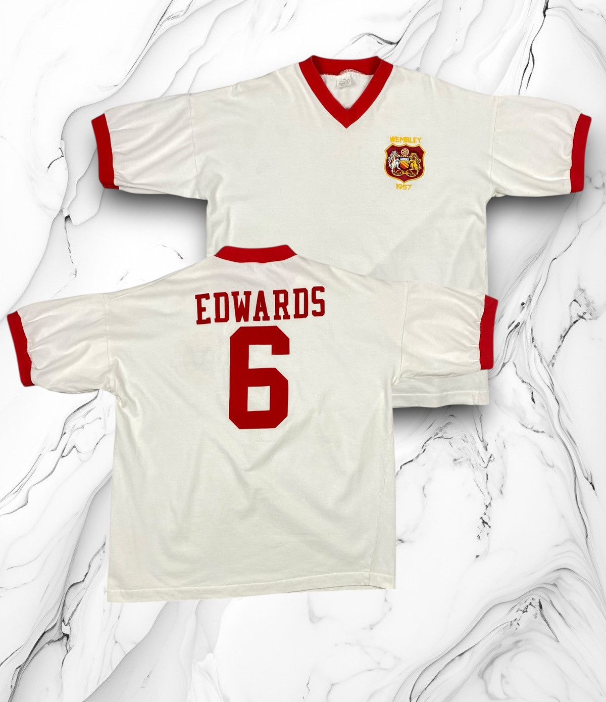 Vintage Vintage Wembley Manchester United 1957 Edwards 6 Jersey Size US XL / EU 56 / 4 - 1 Thumbnail