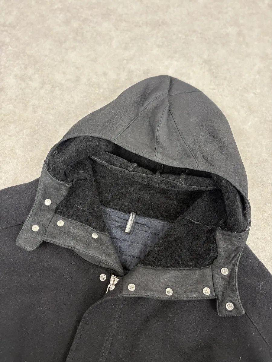 Dior 2010s Dior Black Wool & Leather Hooded Cozy Jacket by Kris Van Assche Size US M / EU 48-50 / 2 - 6 Thumbnail
