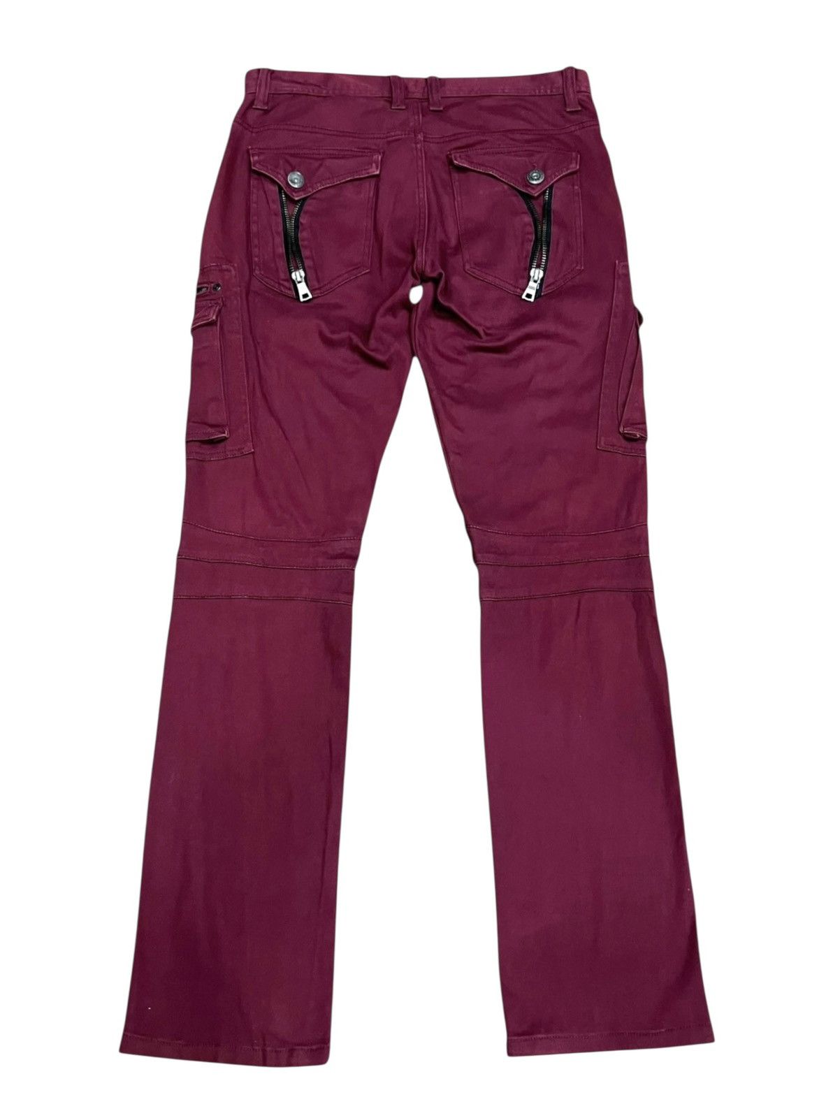 In The Attic In The Attic Punk Oxblood Zip Cargo Stretch Slim 32” Rare🔥 Size US 32 / EU 48 - 3 Thumbnail