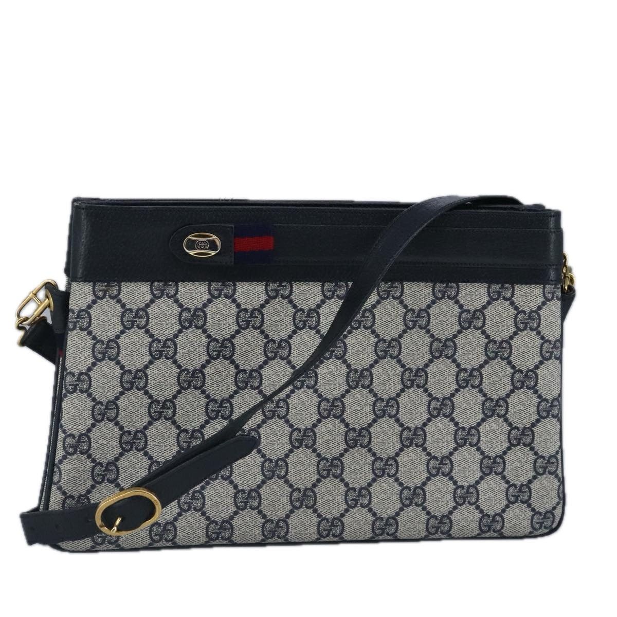 Gucci GUCCI GG Supreme Sherry Line Shoulder Bag Pvc Navy Gold Size ONE SIZE - 1 Thumbnail