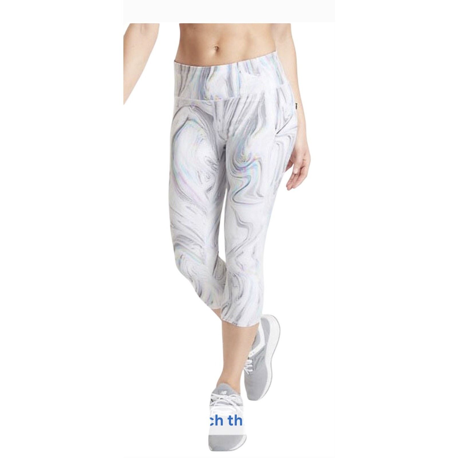 Athleta Athleta Marble Glitch Crop Run Leggings Small Pockets Size 24" / US 00 / IT 34 - 1 Thumbnail
