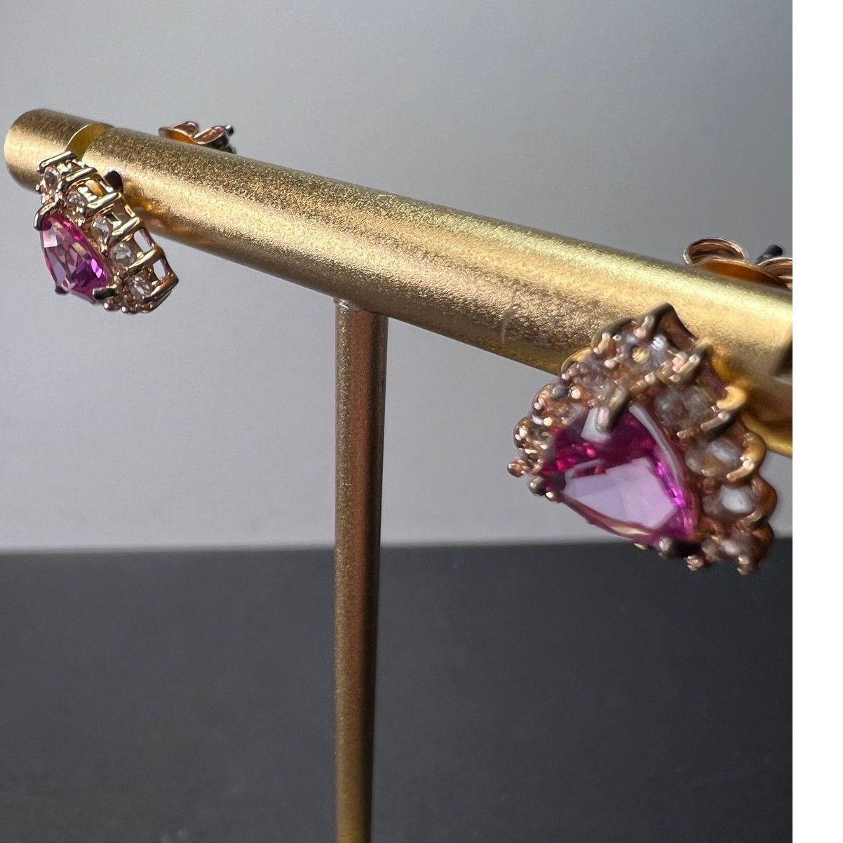 Other Pink topaz zircon stud earrings in rose gold over sterling Size ONE SIZE - 2 Thumbnail