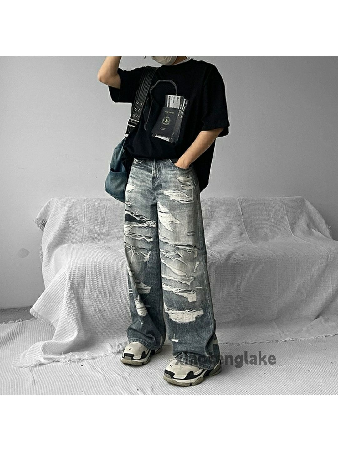 Jean × Vintage washed faded cleanfit yuppie y2k baggy flared jeans Size US 30 / EU 46 - 4 Thumbnail