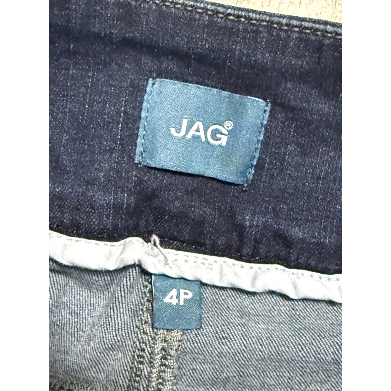 AG Jeans JAG Jeans Women's 4P Blue Denim Straight Pull On Jeans 40" Inseam 30" Length Regular Stretch Size 27" / US 4 / IT 40 - 4 Thumbnail