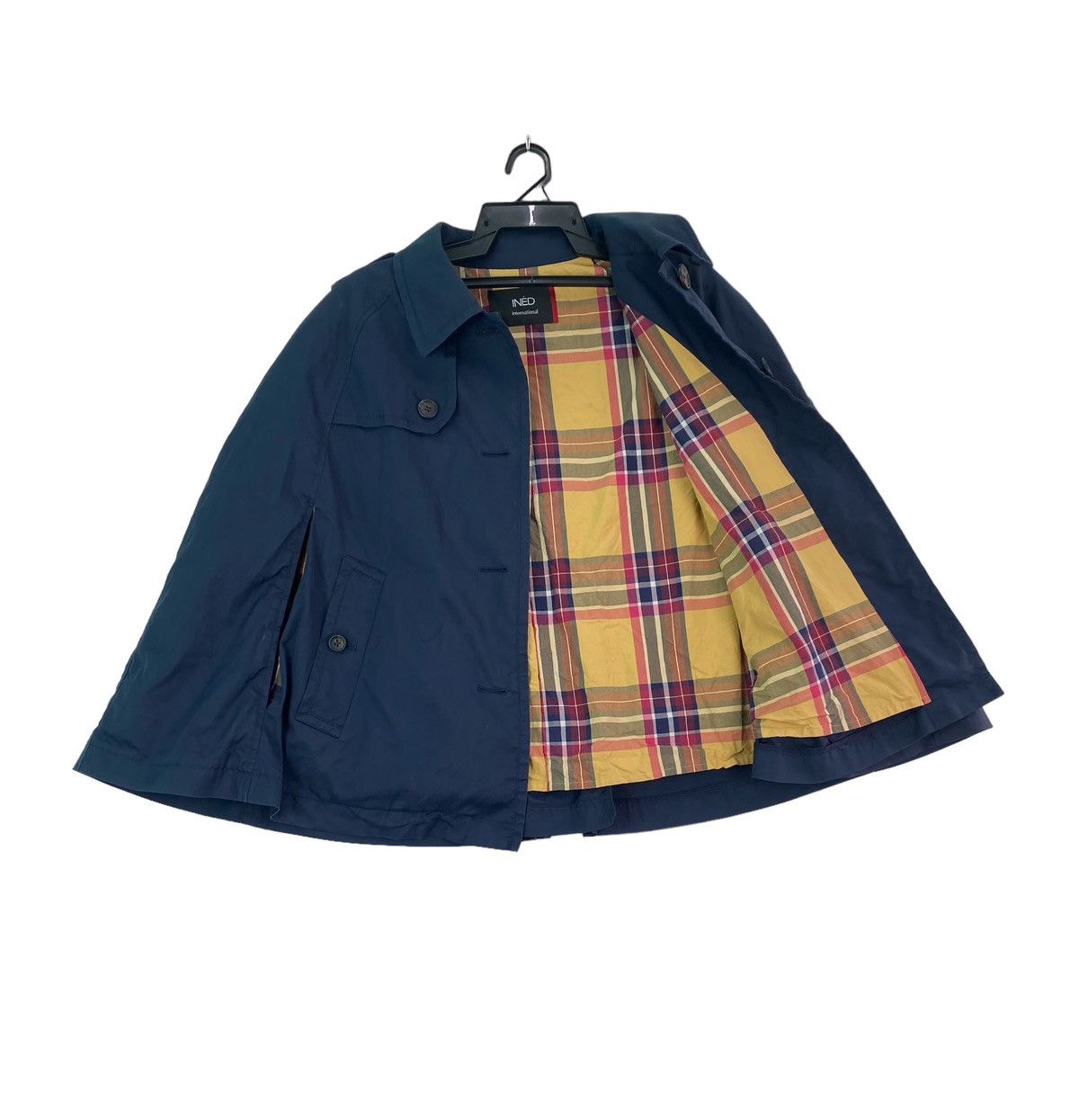 Vintage Vtg 90s INED Yohji Yamamoto capes coat tartan plaid lined Size US S / EU 44-46 / 1 - 3 Thumbnail