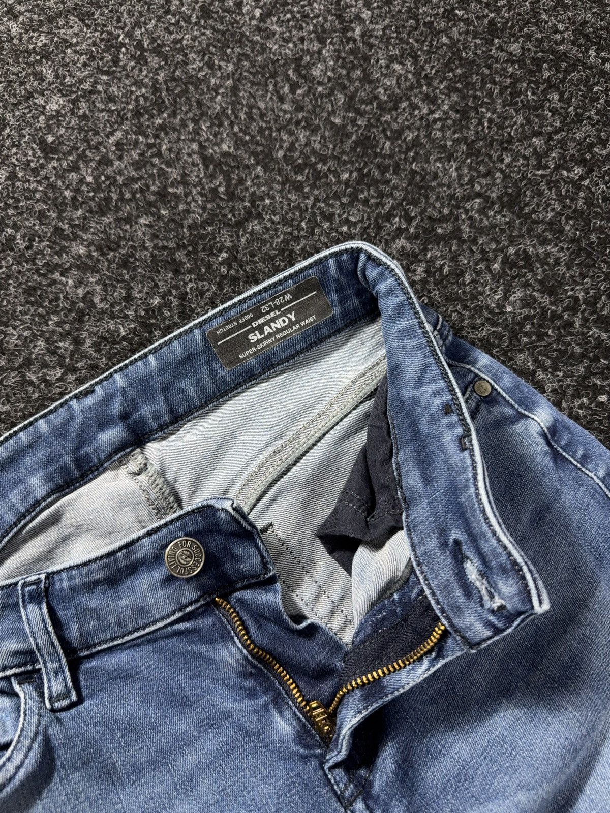 Diesel 00s Diesel Luxury Slandy Super Skinny Y2K Light Wash Jeans Size 28" / US 6 / IT 42 - 10 Thumbnail