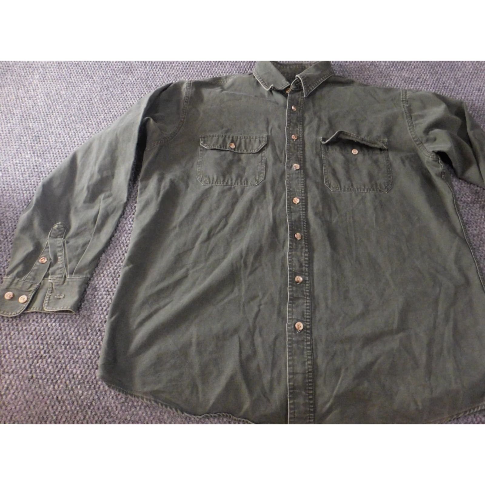 Vintage Cabela's Shirt L Tall Green Button-Up Denim Outdoor Classic Size US L / EU 52-54 / 3 - 3 Thumbnail