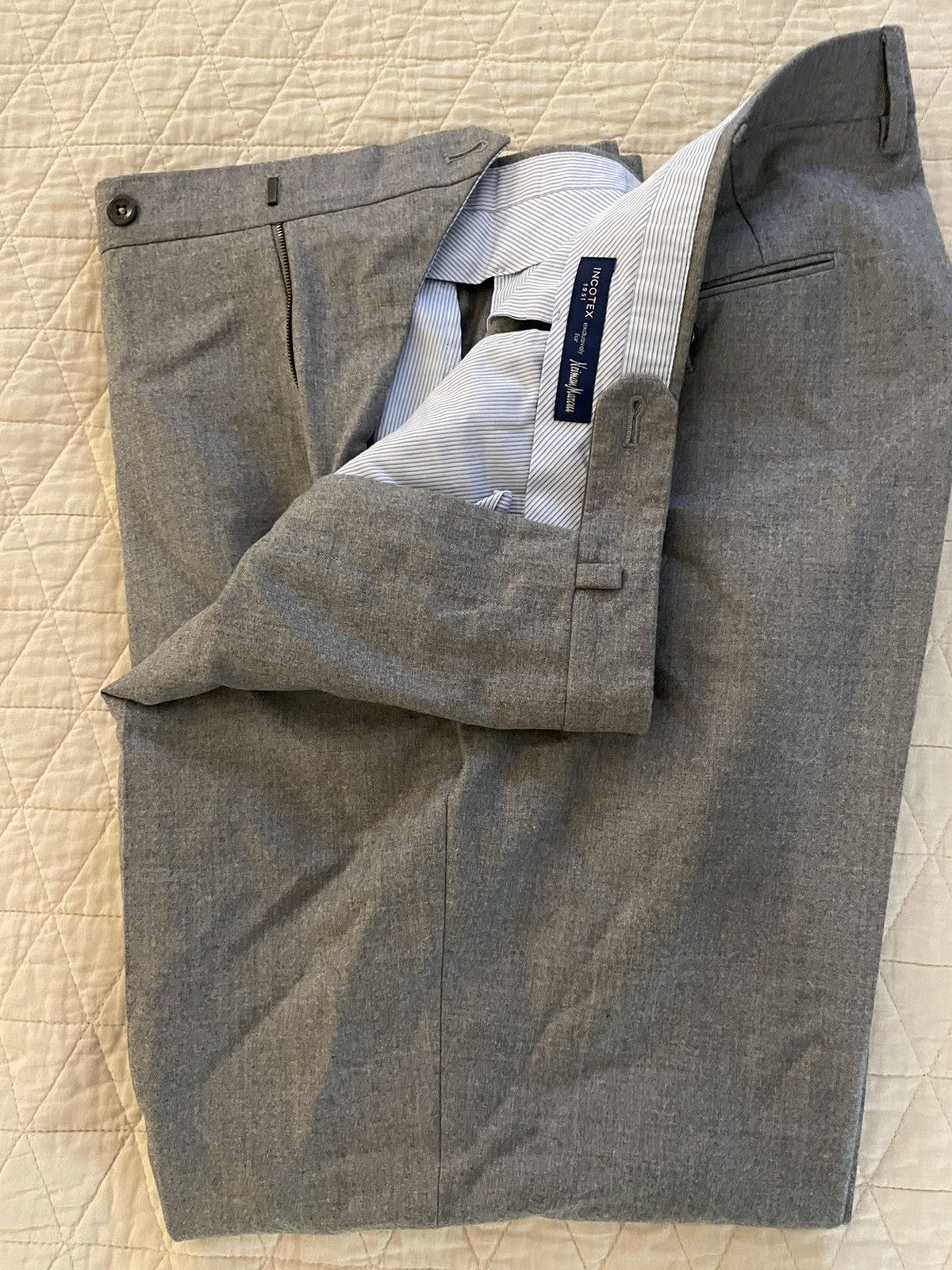 Incotex Super 130's Wool Flannel Flat Front Trouser Size US 40 / EU 56 - 2 Thumbnail