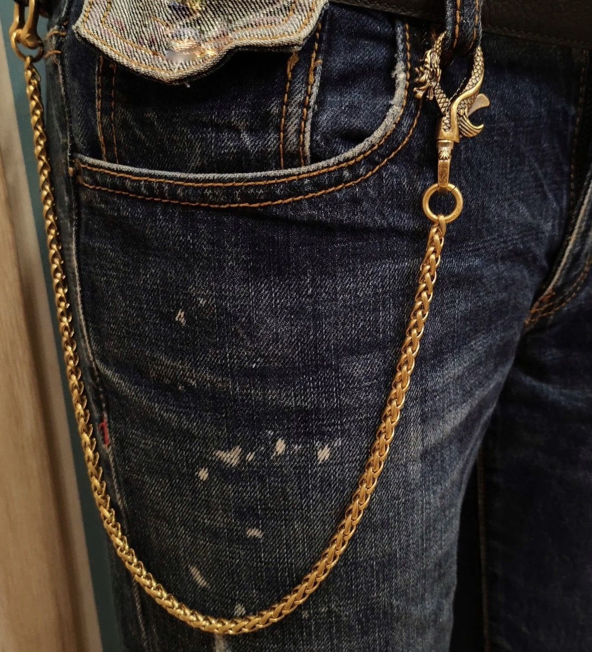 Vintage Retro Dragon Hook Jeans Chain Size ONE SIZE - 1 Thumbnail