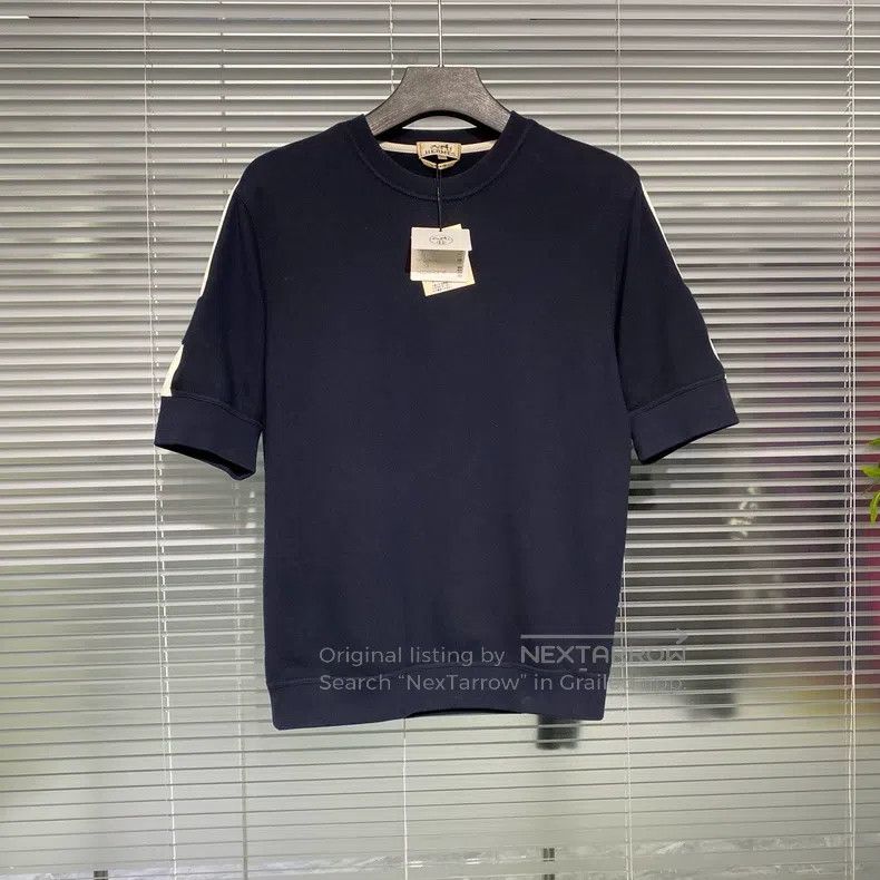 Hermes Hermes Short sleeve, ribbed neckline, heavyweight combed Size L / US 10 / IT 46 - 1 Thumbnail