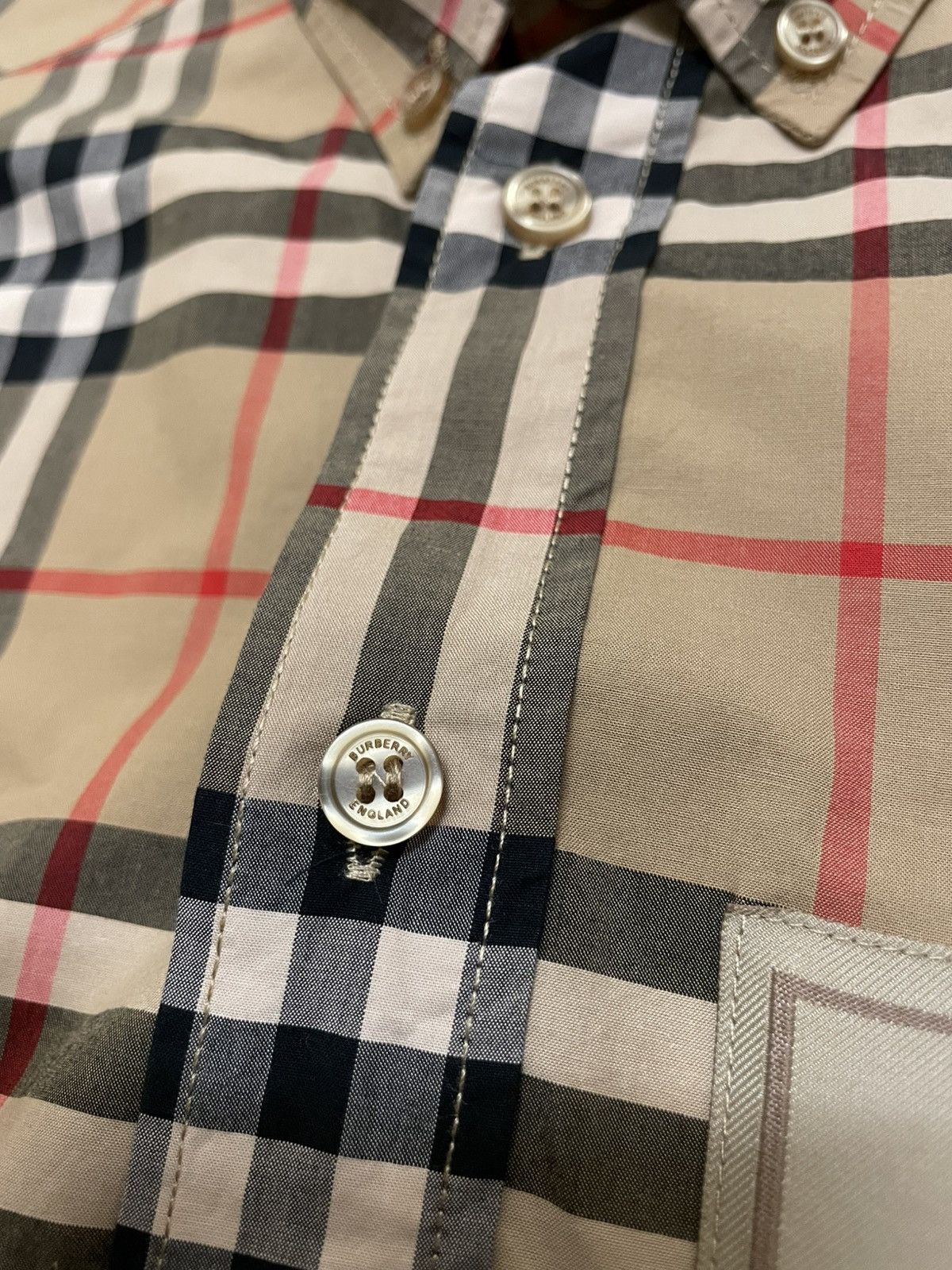 Burberry Burberry Label Applique Check Poplin Shirt Size US S / EU 44-46 / 1 - 5 Thumbnail