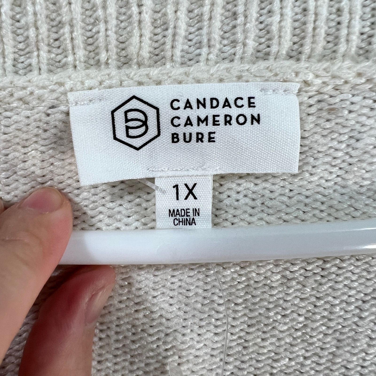 Other Candace Cameron Bure Boatneck Striped Sweater Oatmeal Heat Size XL / US 12-14 / IT 48-50 - 3 Thumbnail