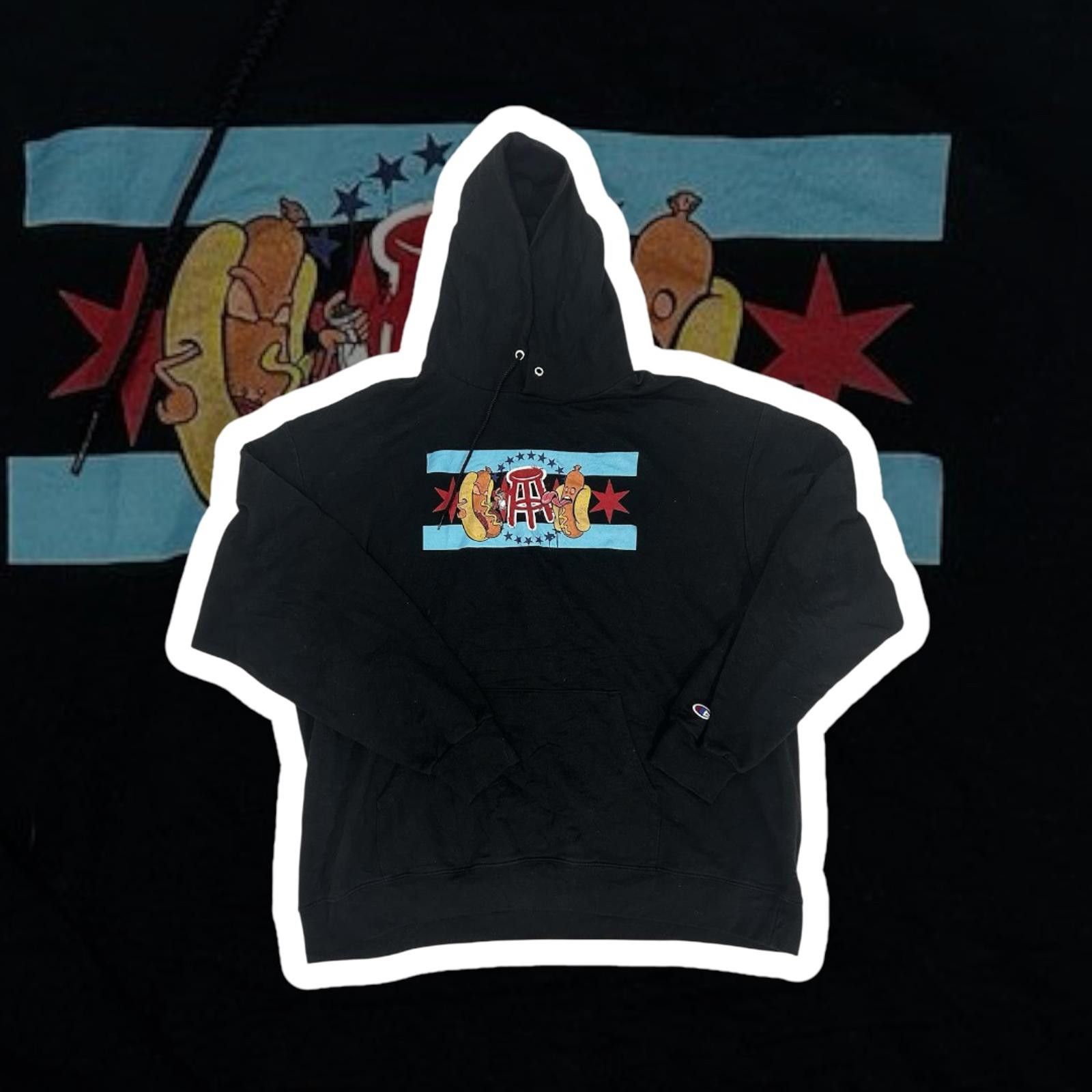 Champion Champion Black Hoodie with Hot Dog Graphic XXL Size US XXL / EU 58 / 5 - 1 Thumbnail