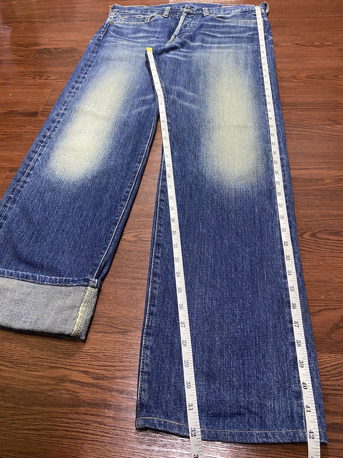 Japanese Brand Vintage Japanese Brands Bartack Selvedge Loose Jeans Size US 35 - 15 Thumbnail