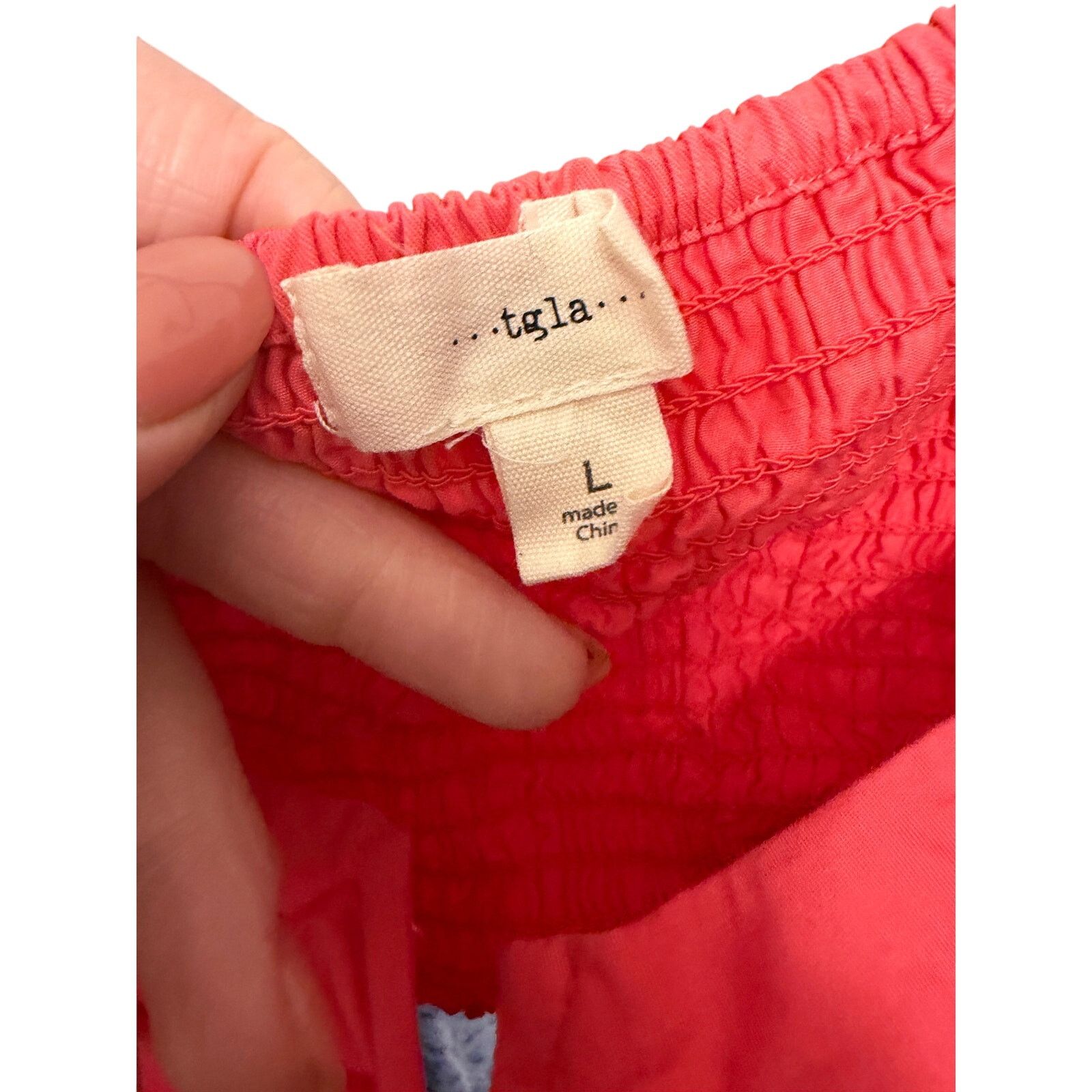 Other Francesca's Coral Pink Sandra Short Puff Sleeve Crop Blouse Size L / US 10 / IT 46 - 4 Thumbnail