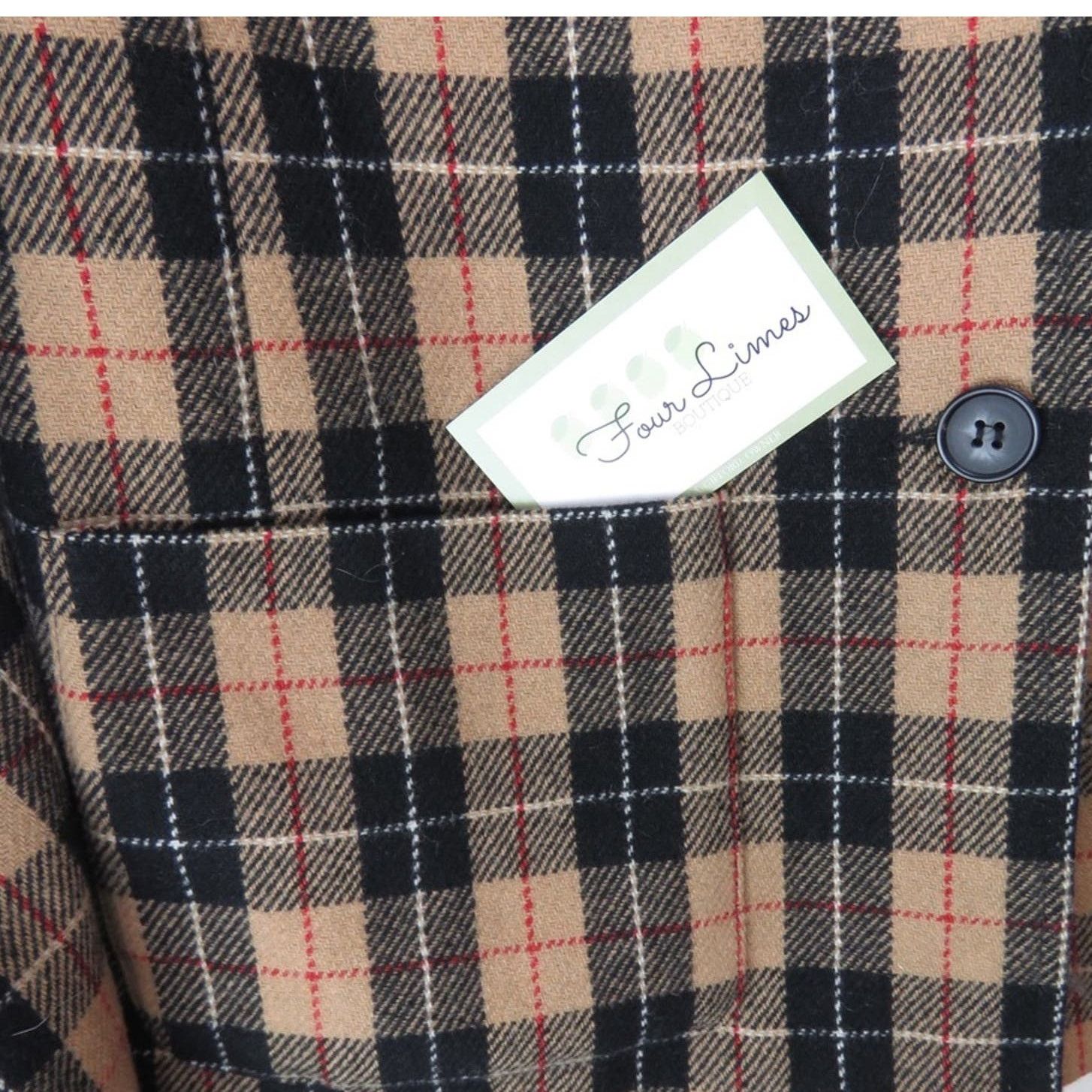 Vintage 90s White Stag Vintage Jacket Tan Black Plaid Wool Small Size S / US 4 / IT 40 - 4 Thumbnail