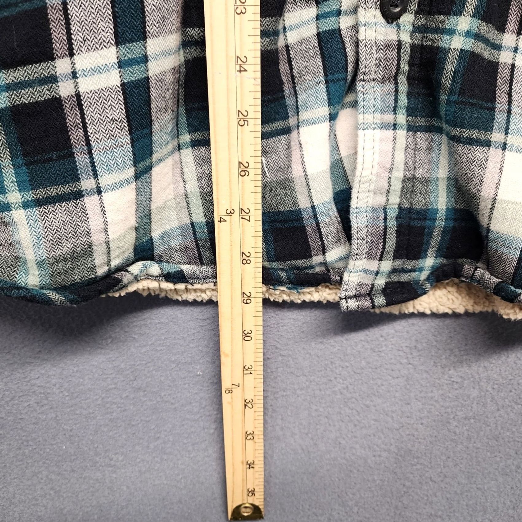 Wrangler VINTAGE Wrangler Authentics Shacket Plaid Shirt Jacket Men's L Sherpa Lined Flannel Coat Foldable Button Closure Green 90s Size US L / EU 52-54 / 3 - 7 Thumbnail
