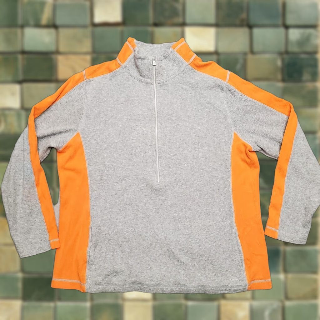 Tommy Bahama Tommy Bahama Sweater Women XL Orange Long Sleeve 1/2 Zip Pullover Knit Solid Embroidered Logo Casual Size XL / US 12-14 / IT 48-50 - 1 Thumbnail