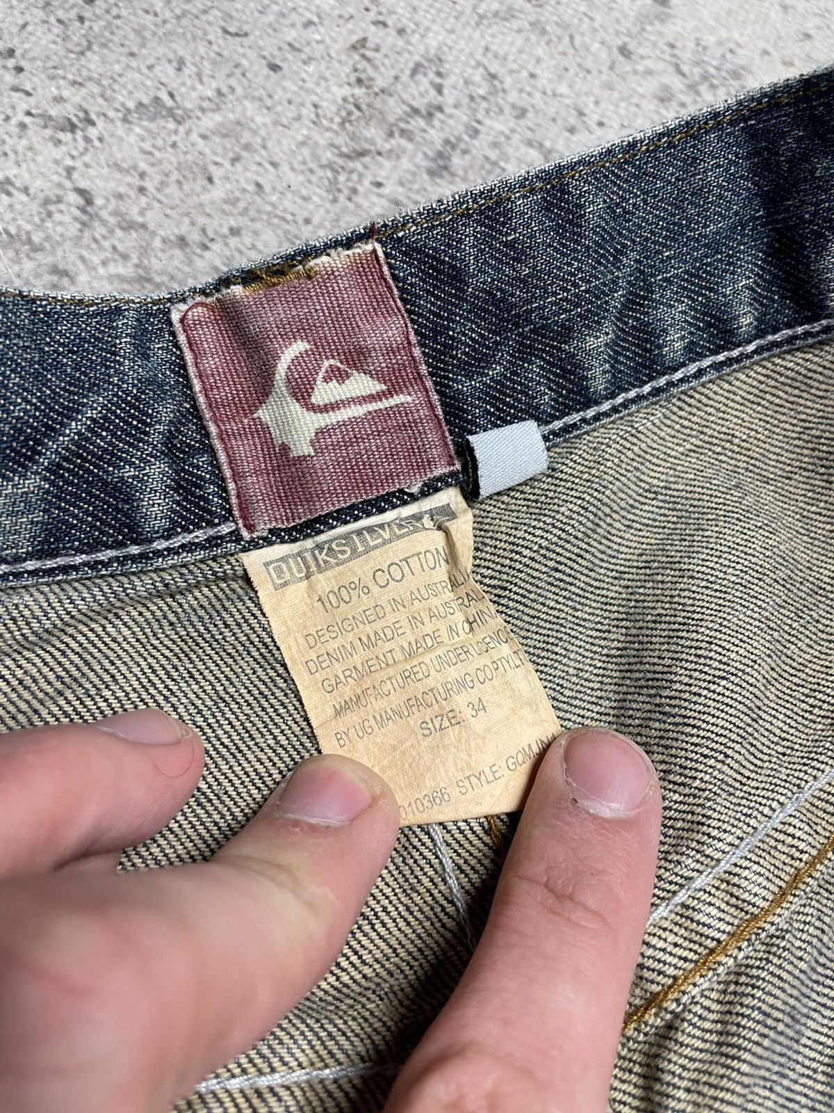 Quicksilver Vintage Quicksilver Skate Baggy Grey Denim Jeans 34 Size US 34 / EU 50 - 11 Thumbnail