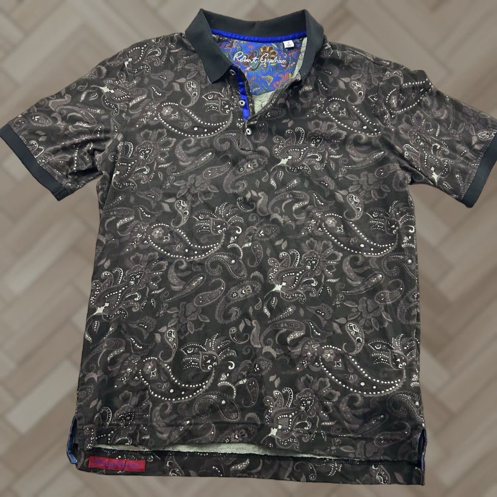 Robert Graham Robert Graham Classic Fit Short Sleeve Paisley Polo Shirt Men's Small Black Size US S / EU 44-46 / 1 - 1 Thumbnail