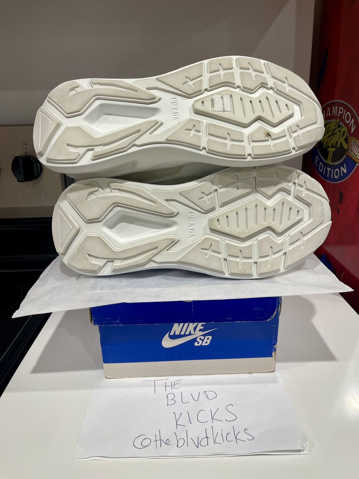 Prada Prada Systeme Brushed Leather Sneaker “White” Size US 10.5 / EU 43-44 - 7 Thumbnail