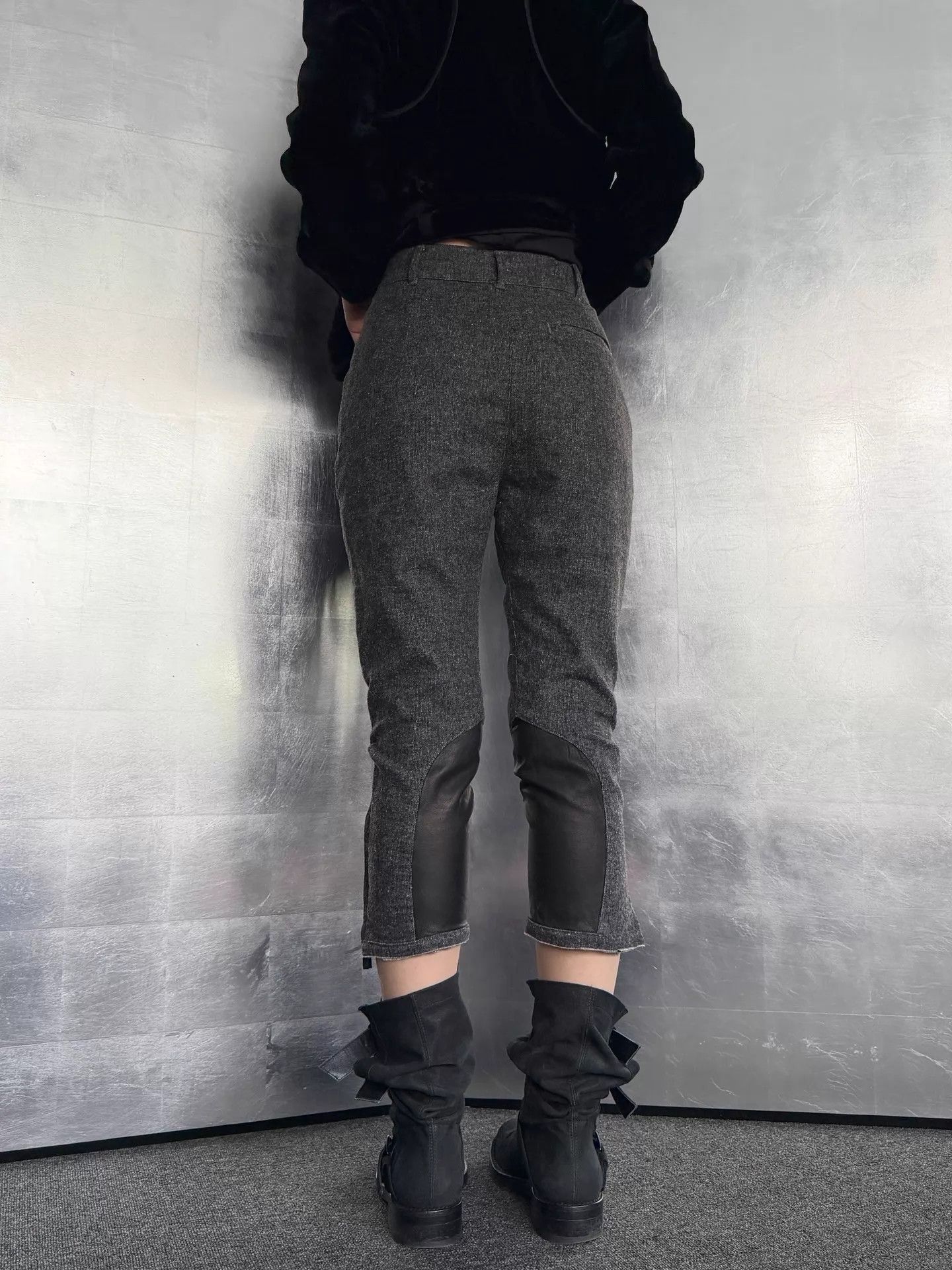 Diesel Black Gold Diesel Black Gold Vintage Wool-Leather 8 Pants 24 Size 24" / US 00 / IT 34 - 3 Thumbnail