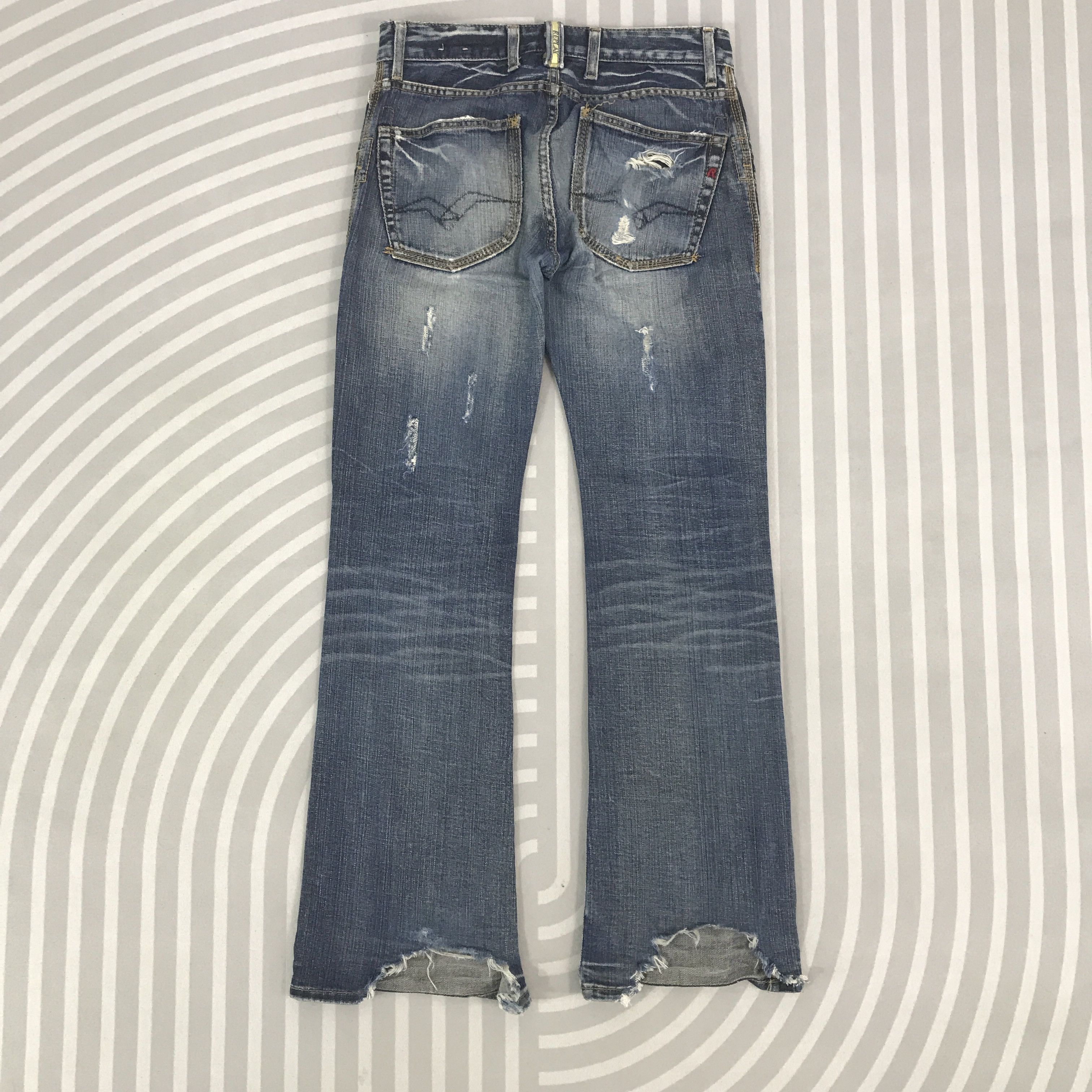 Replay × Vintage Flare Replay Distressed bootcut Denim pants Size US 28 / EU 44 - 4 Thumbnail