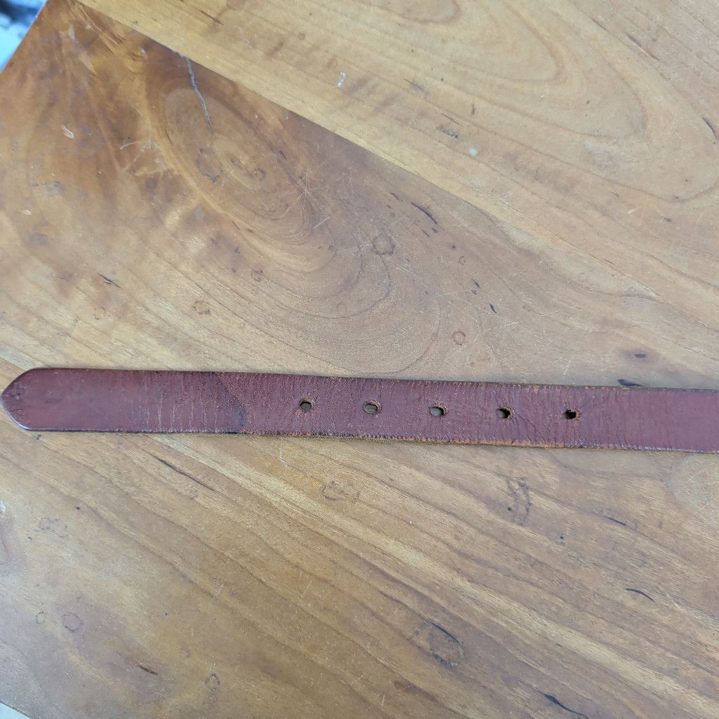 Other × Vintage Vintage Leather Man Ltd USA Made Brown Leather belt 28 Size ONE SIZE - 5 Thumbnail