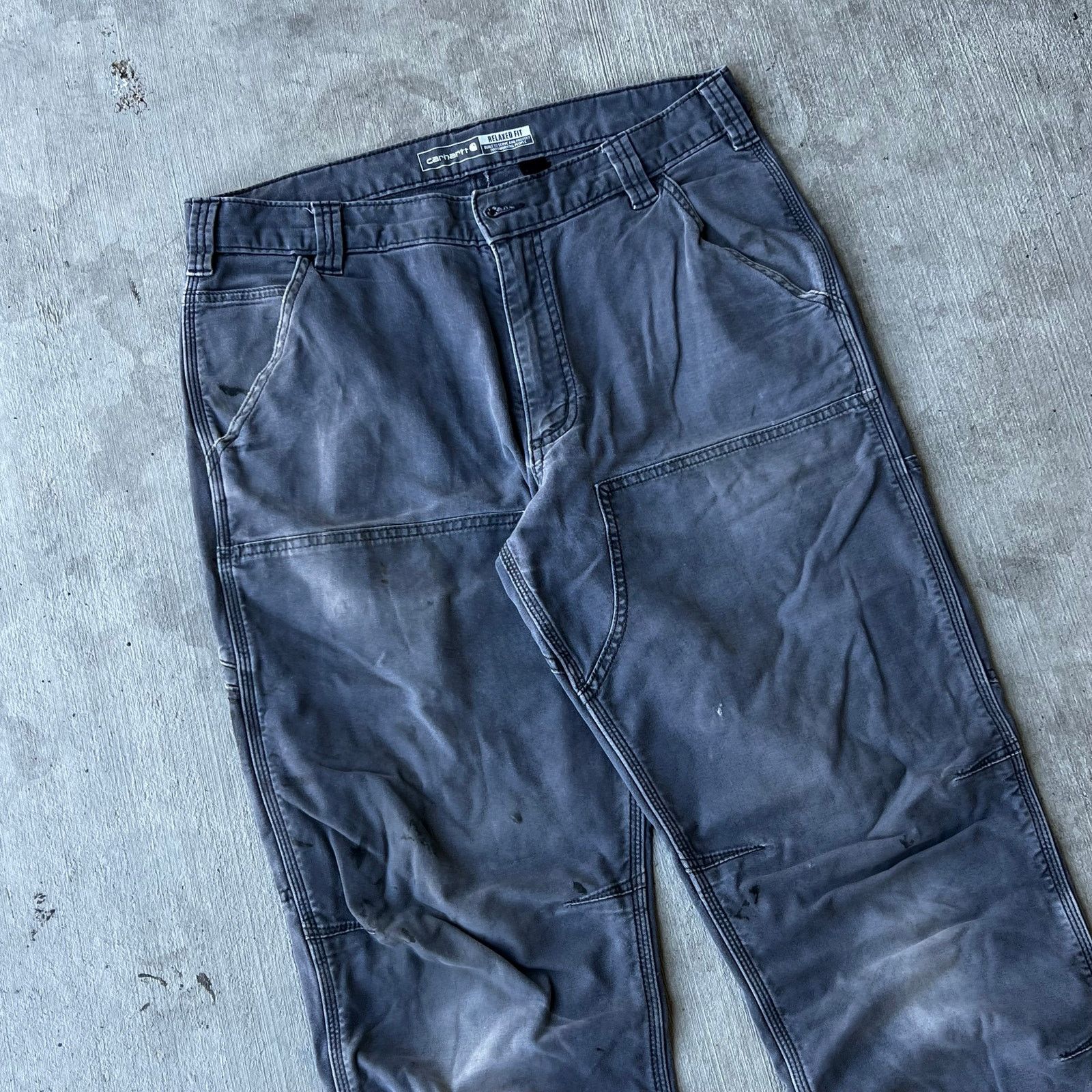 Carhartt × Vintage Carhartt gray relaxed fit double knee work carpenter pants Size US 32 / EU 48 - 2 Thumbnail