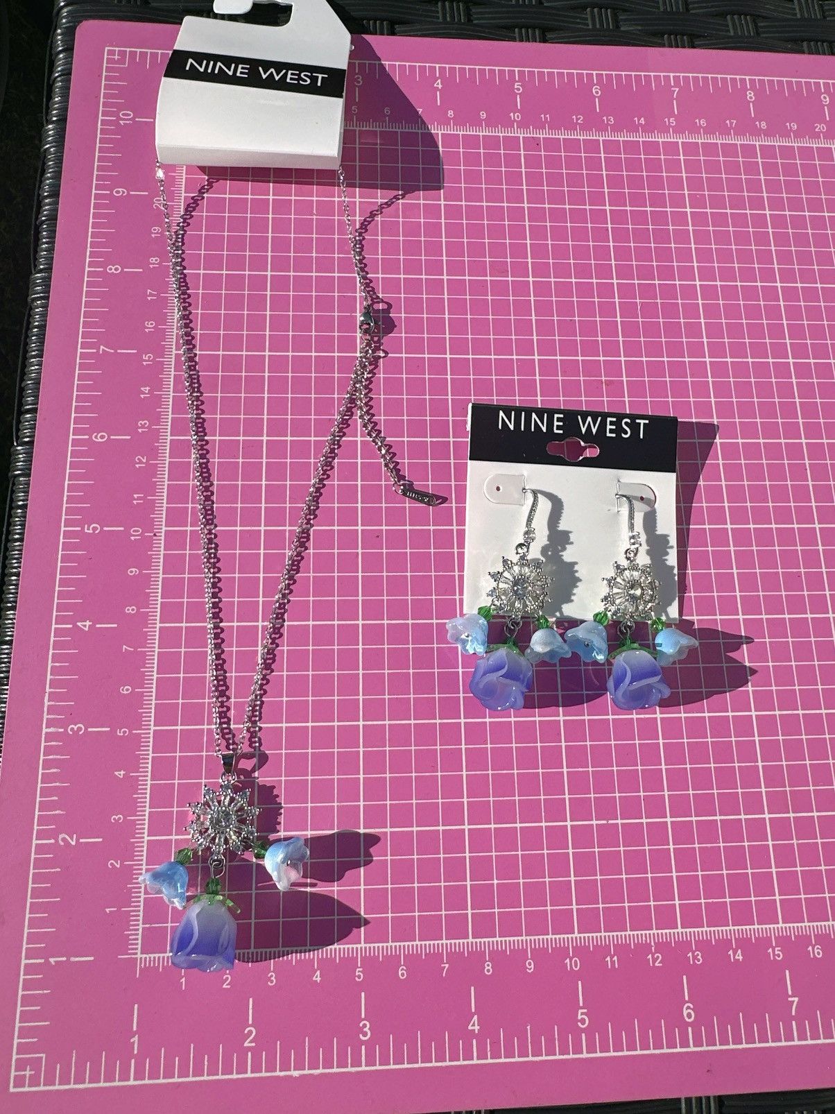 Nine West Nine West 2pc set necklace + earring blue gradient Morning G Size ONE SIZE - 2 Thumbnail